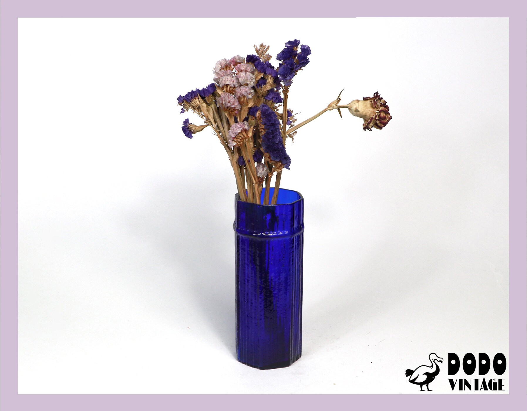 Vintage Vase Cobalt Blue Glass 1990s