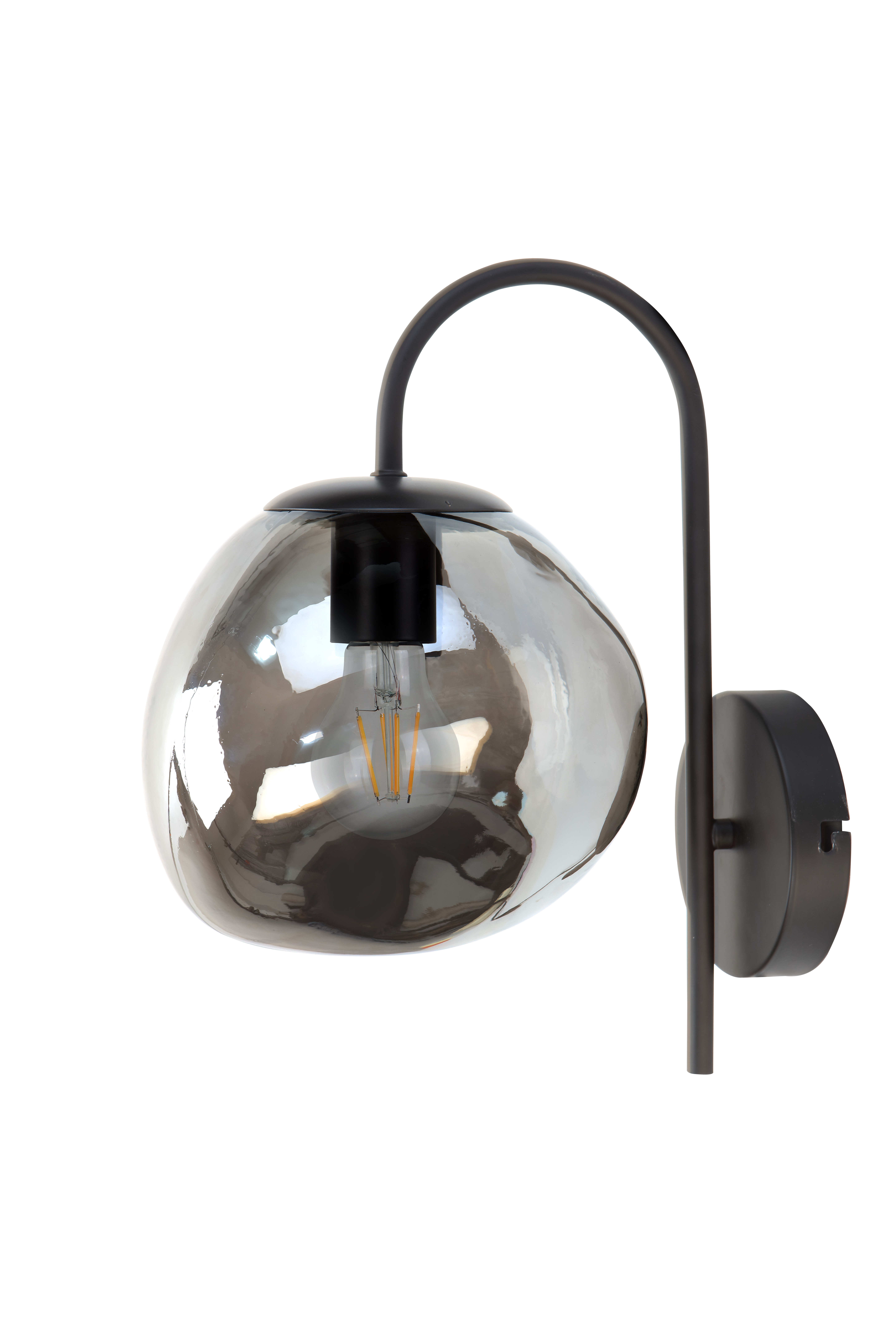 Wandleuchte Rauchglas Grau