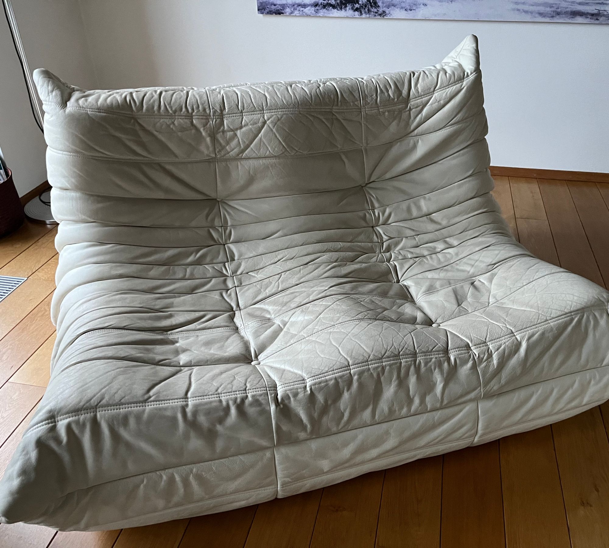 Togo Sofa 2-Sitzer & Sessel Leder Diva Blanc