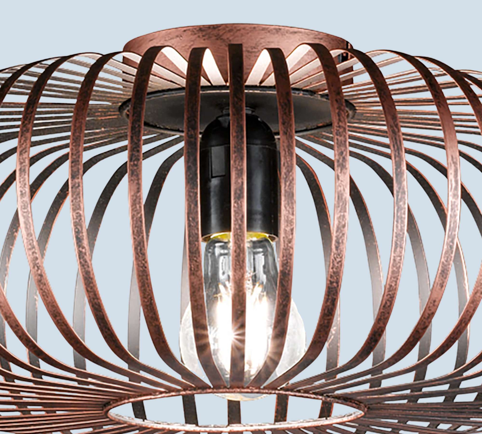 Deckenleuchte Johann Nickel 1-flammig Kupfer