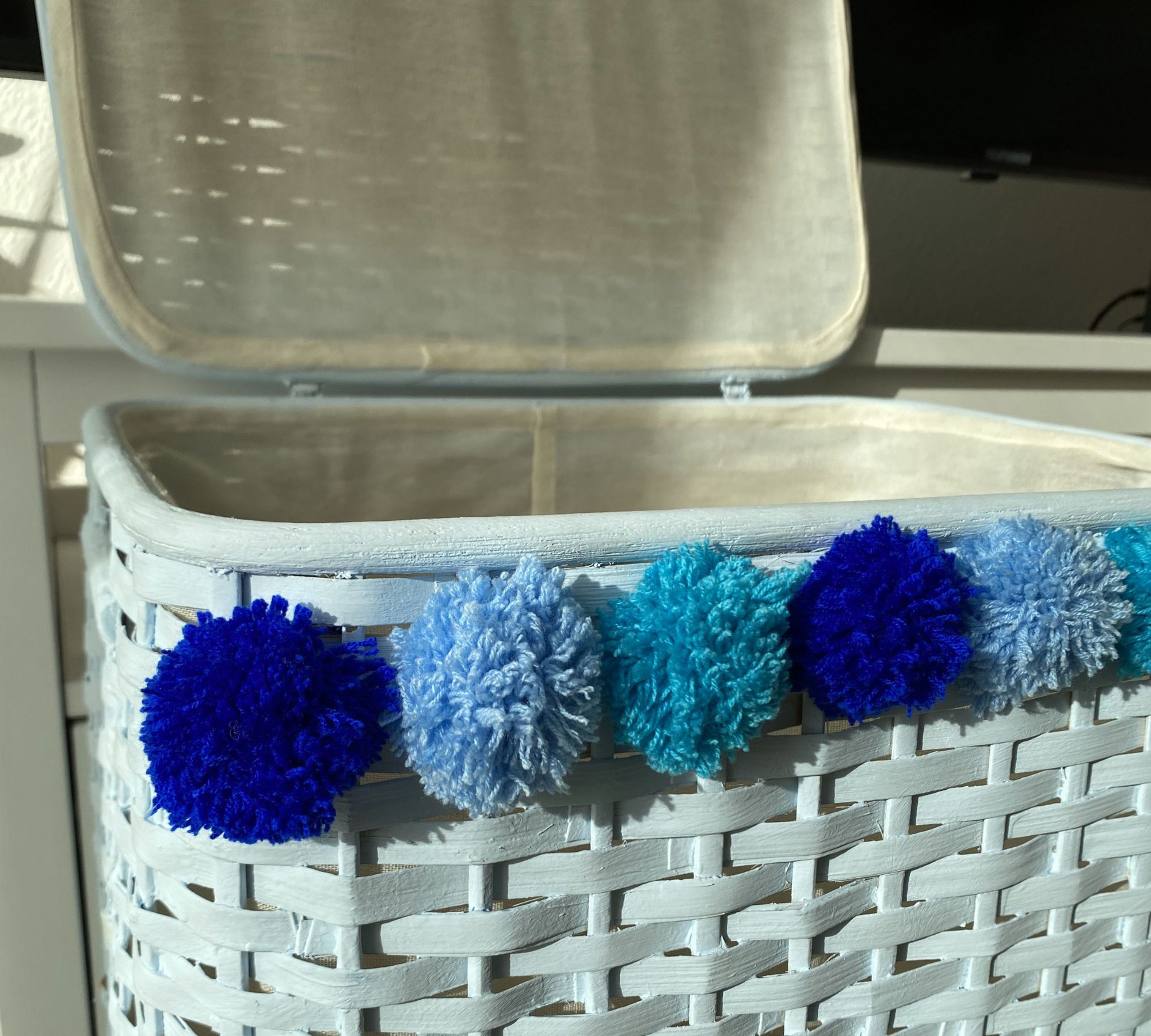 Aufbewahrungskorb Bambus Blau