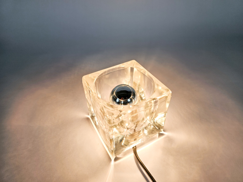 Ice Cube Tischleuchte Glas Transparent 1970er Jahre