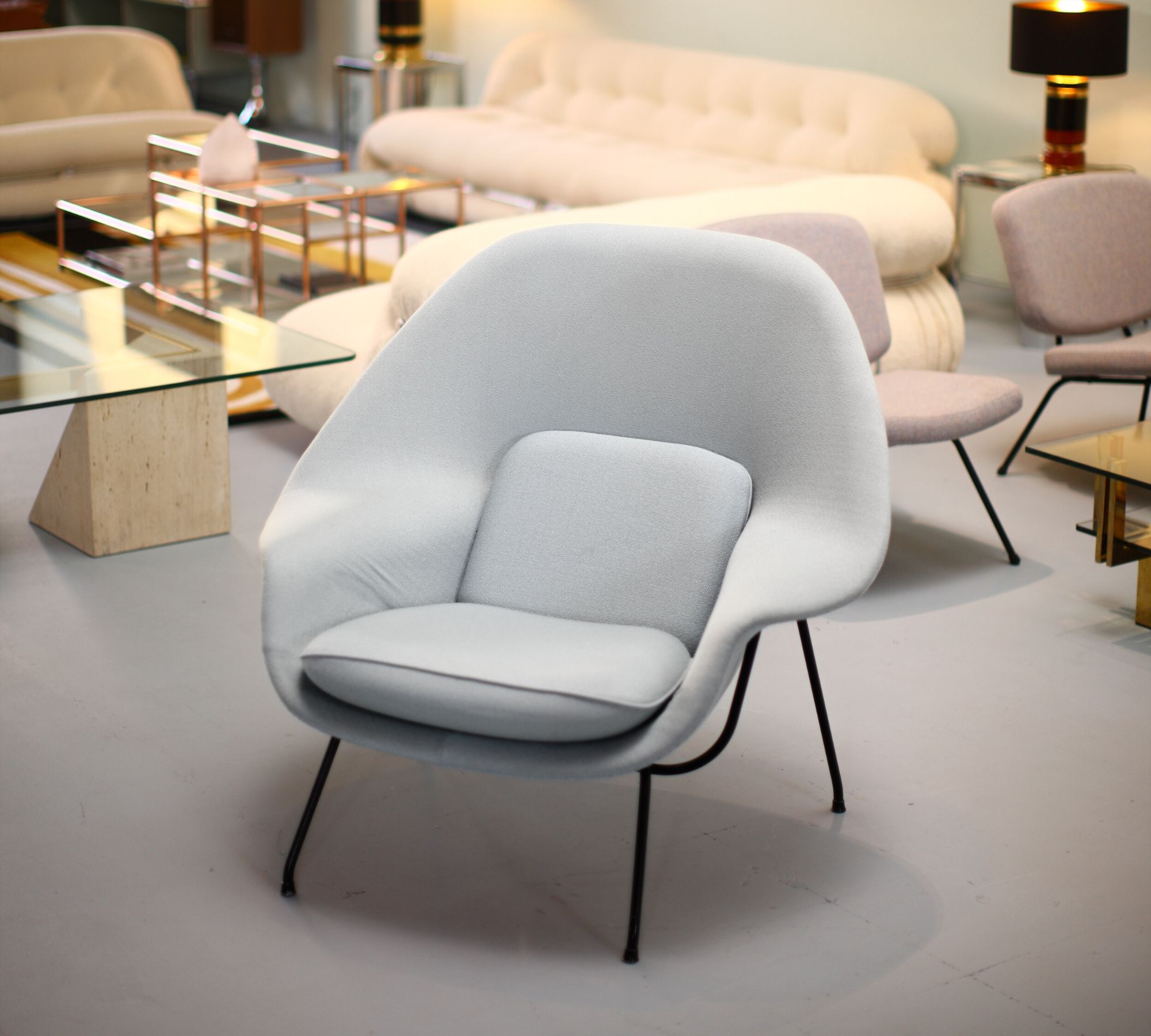 Womb Chair mit Ottomane Eero Saarinen 1960er Jahre