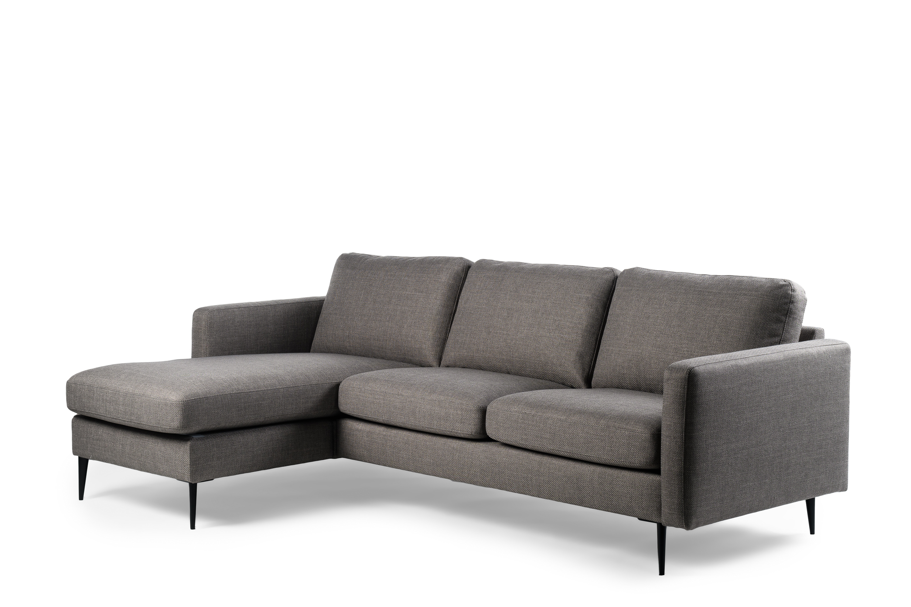 Sofa 3-Sitzer Chaiselongue Links Rechts Woven Grau