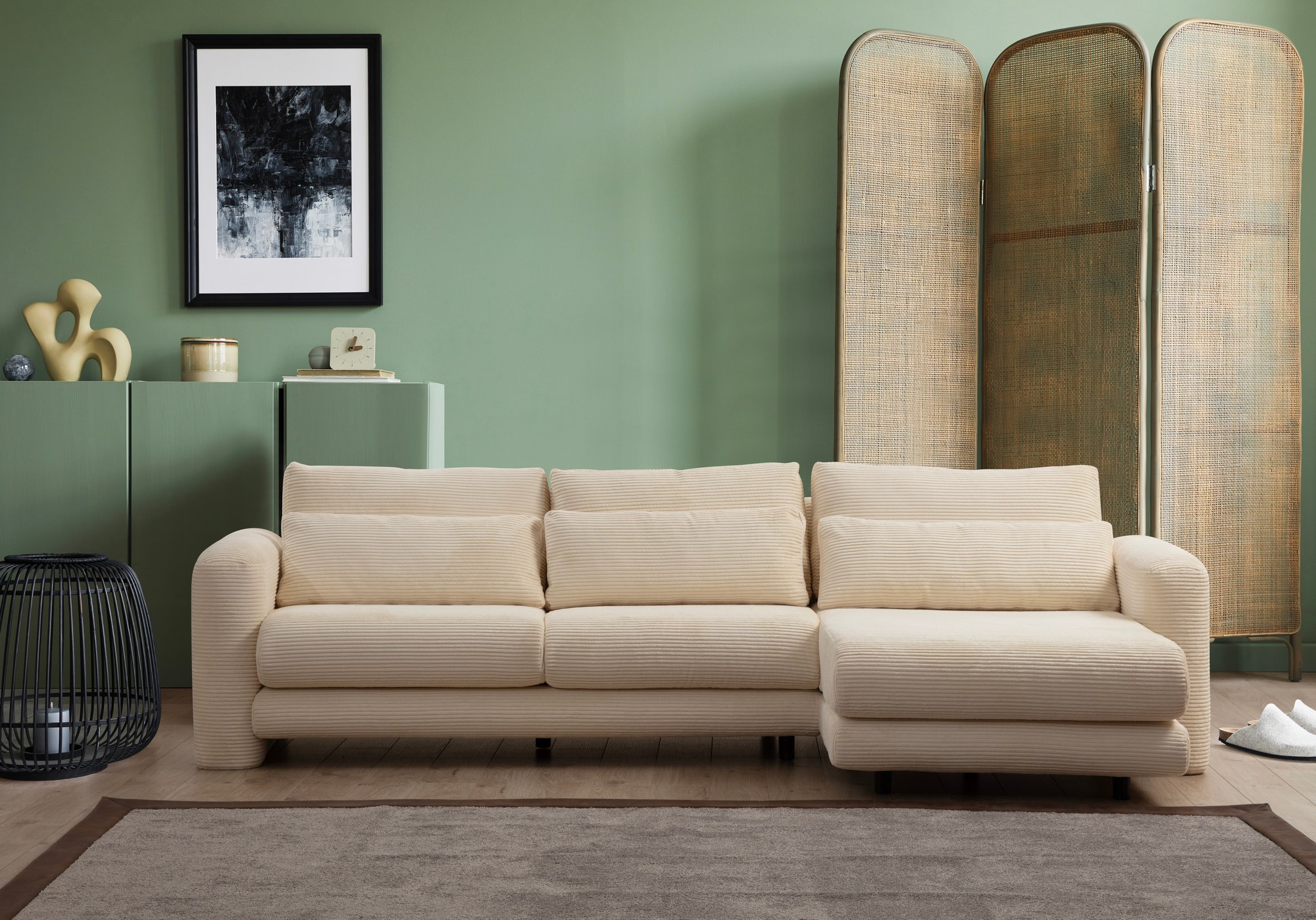 Sofa Récamiere Rechts Creme