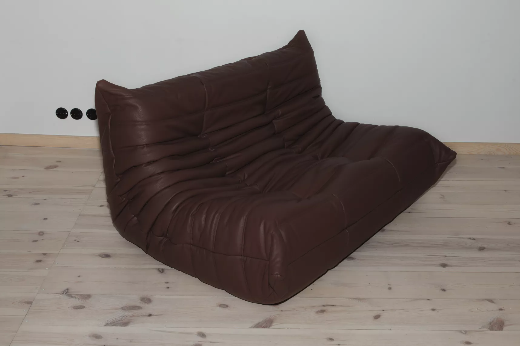 Togo Sofa 2-Sitzer Madras-Leder Braun