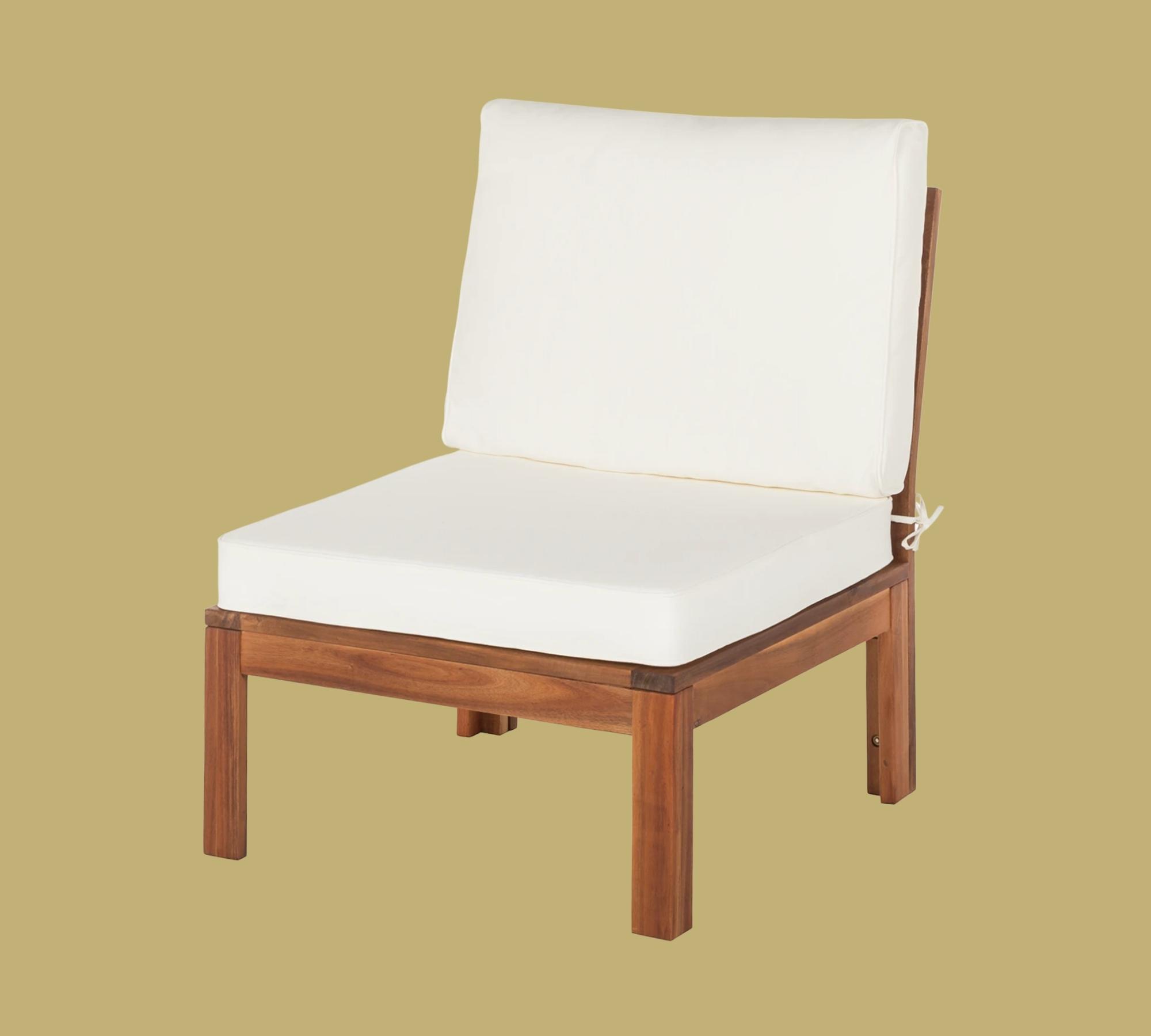 Loungesessel Akazienholz Massiv Weiß