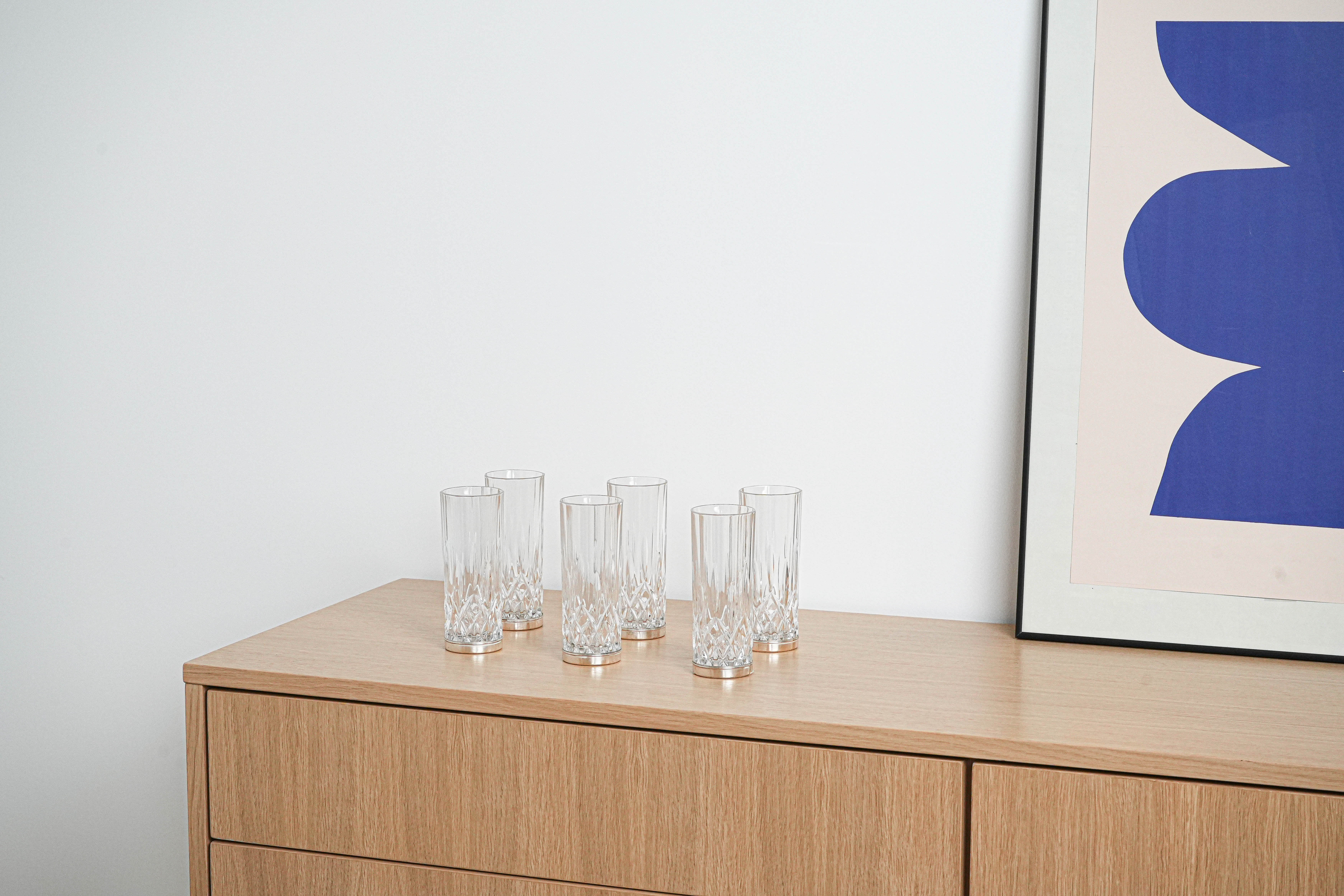 Crystal glasses set of 6 Transparent 1960s