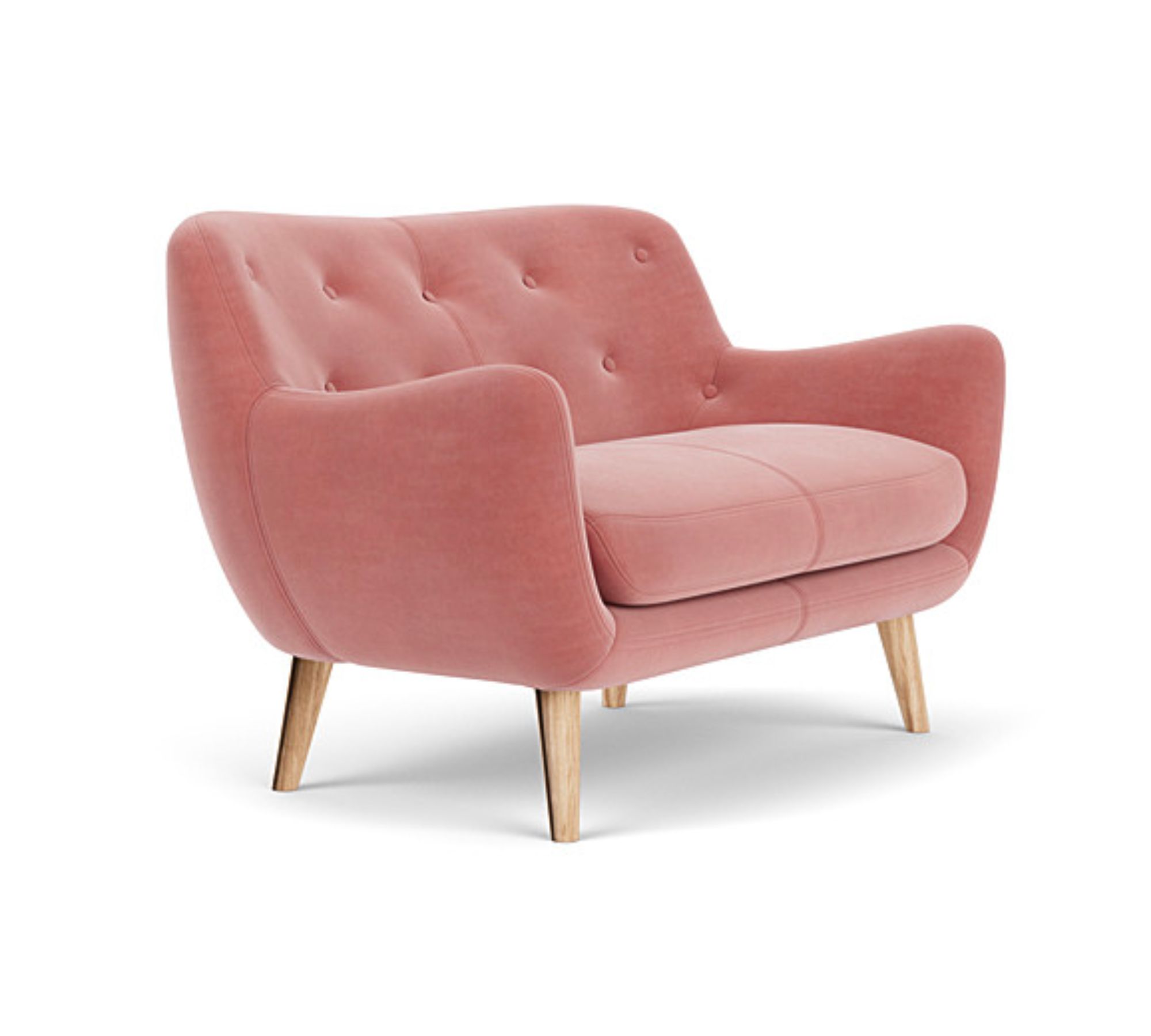 Herman Sofa 2-Sitzer Velour Lux Vintage Rosa