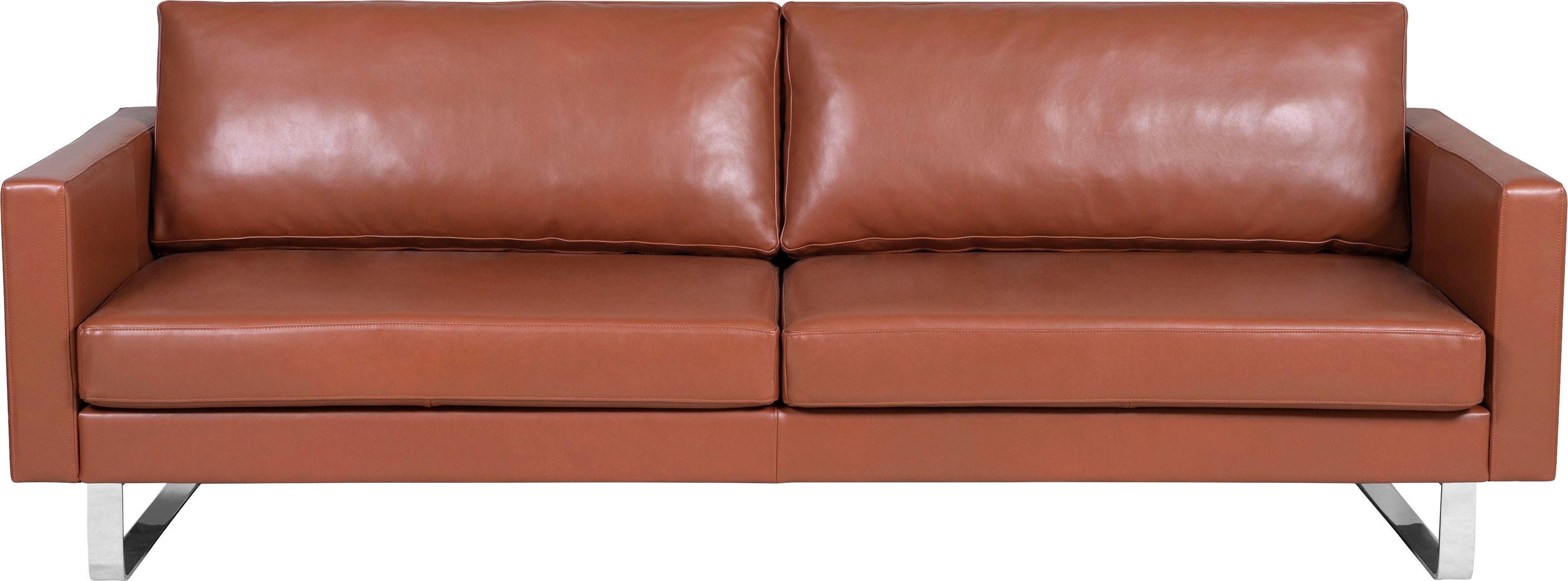 Portobello Sofa 3-Sitzer Saddle-Leder Metall Cognac