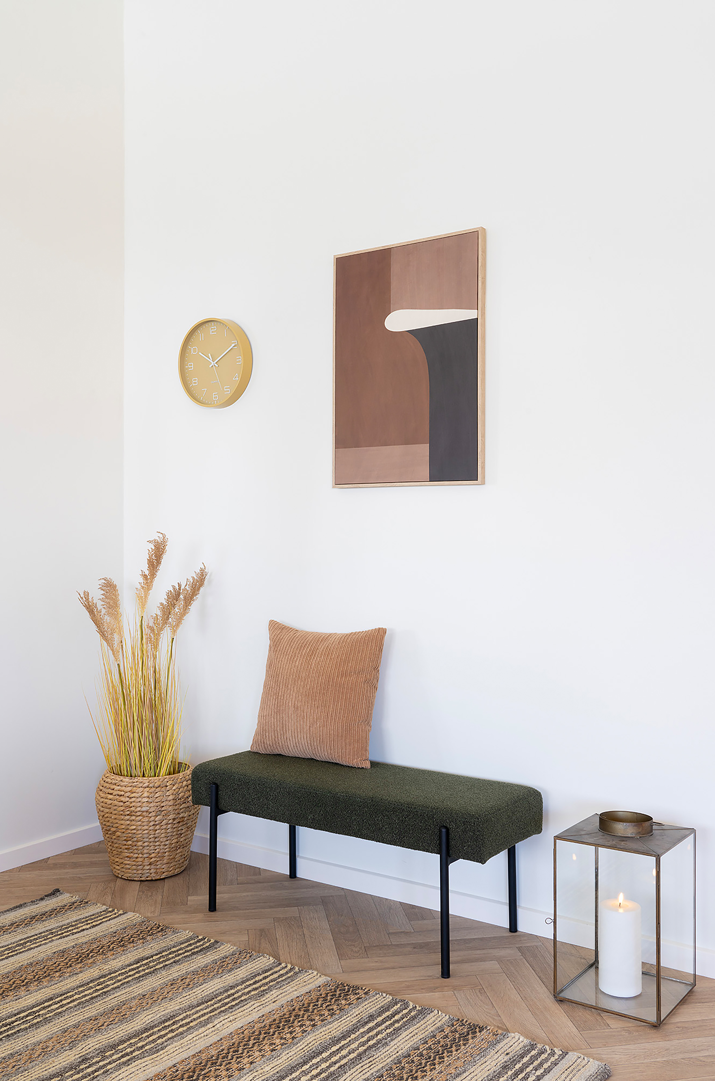 Rosolini Wall Clock Clear Glass Orange