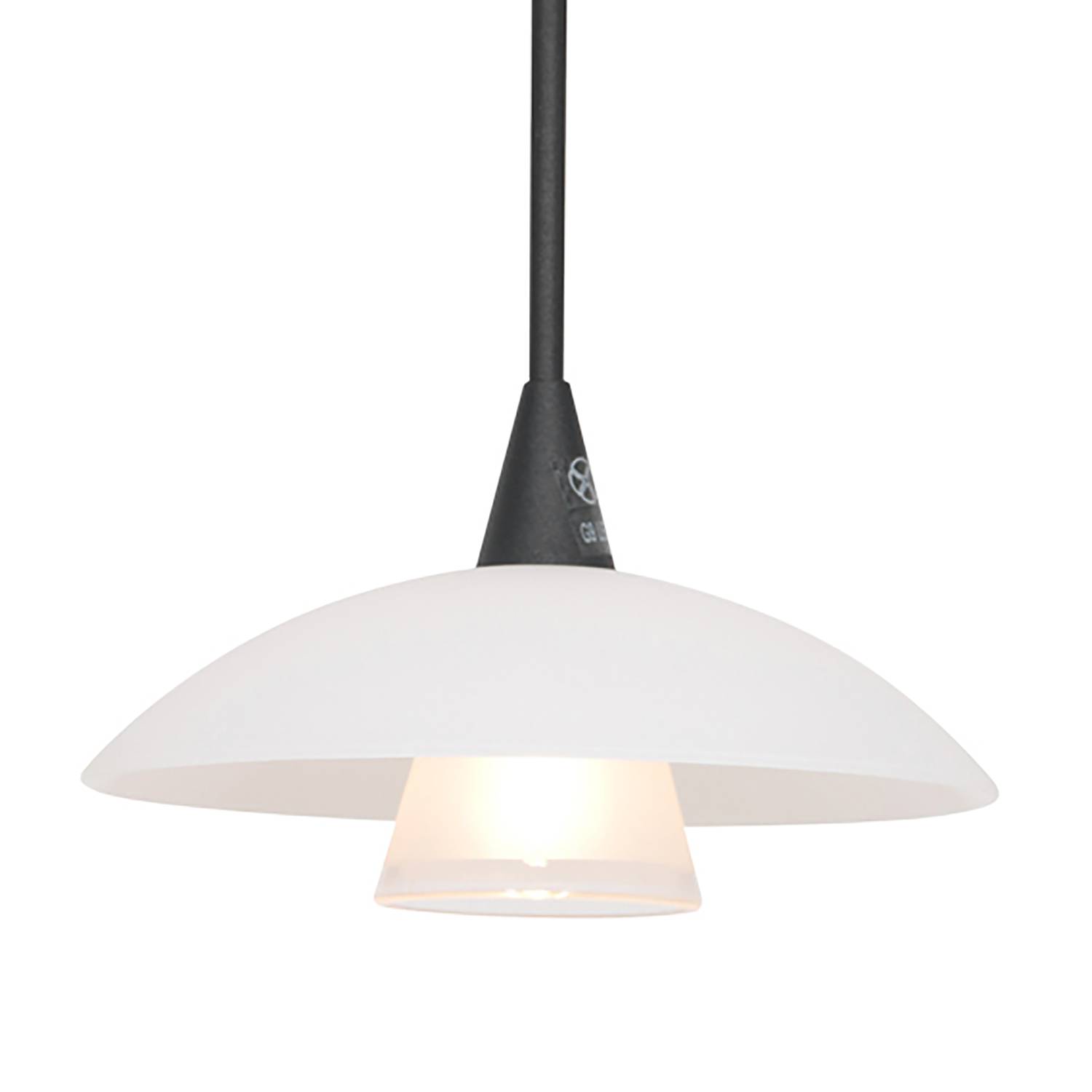 Tallerken IV LED-Pendelleuchte Milchglas Eisen 1-flammig