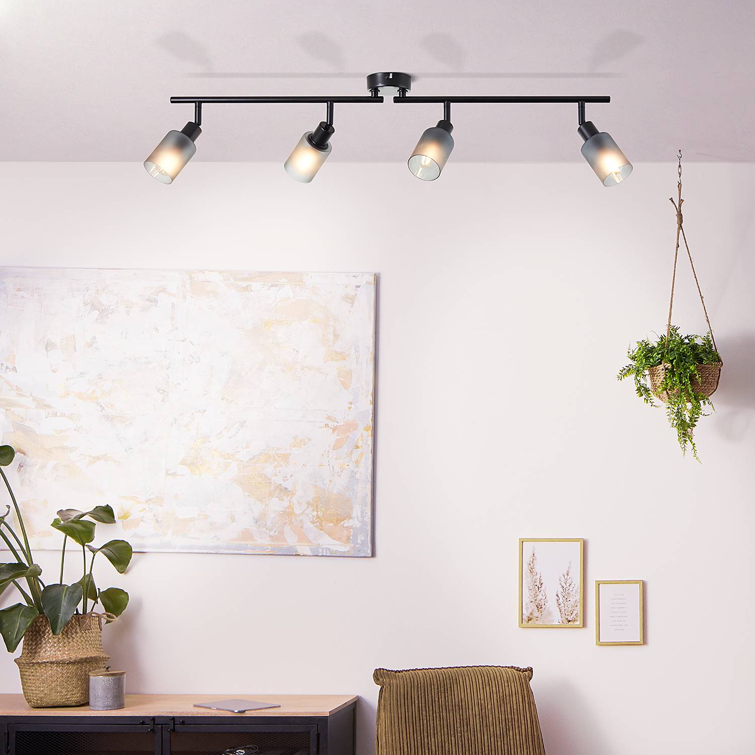 Loralie Ceiling Light Frosted Glass Iron 4-light