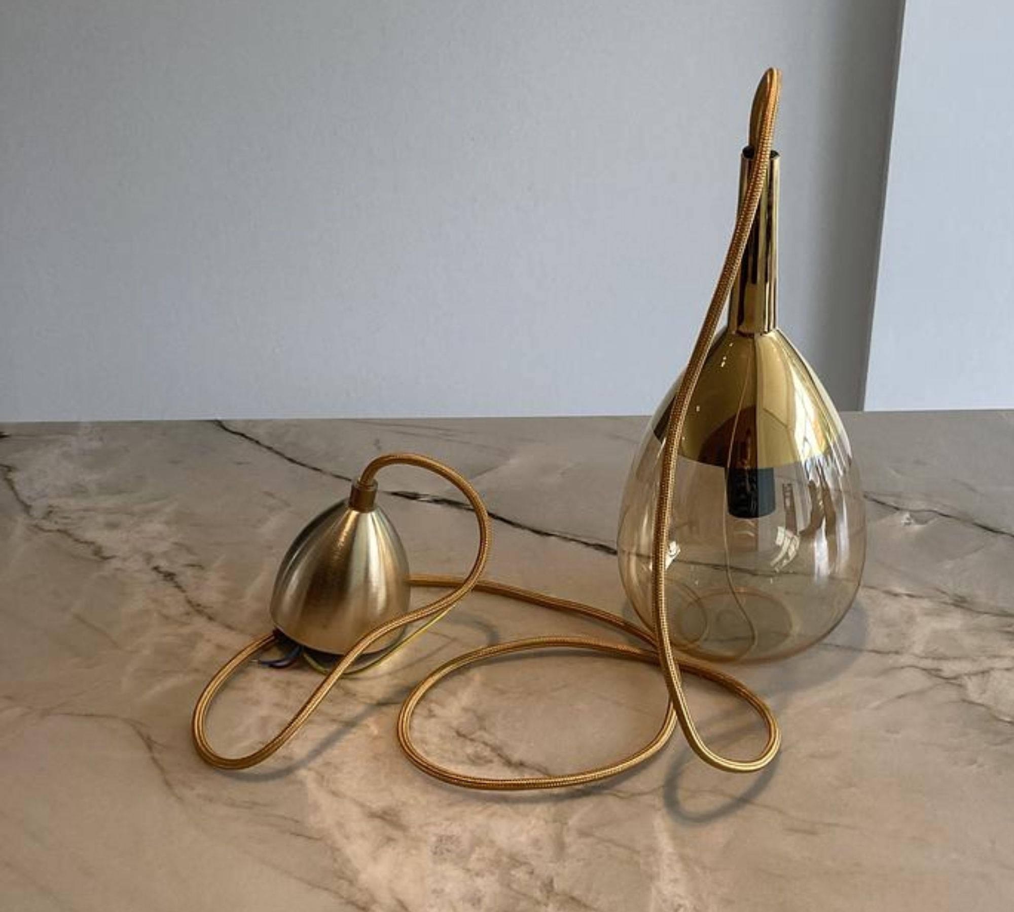 Lute S Pendelleuchte Glas Gold Gold-Rauch