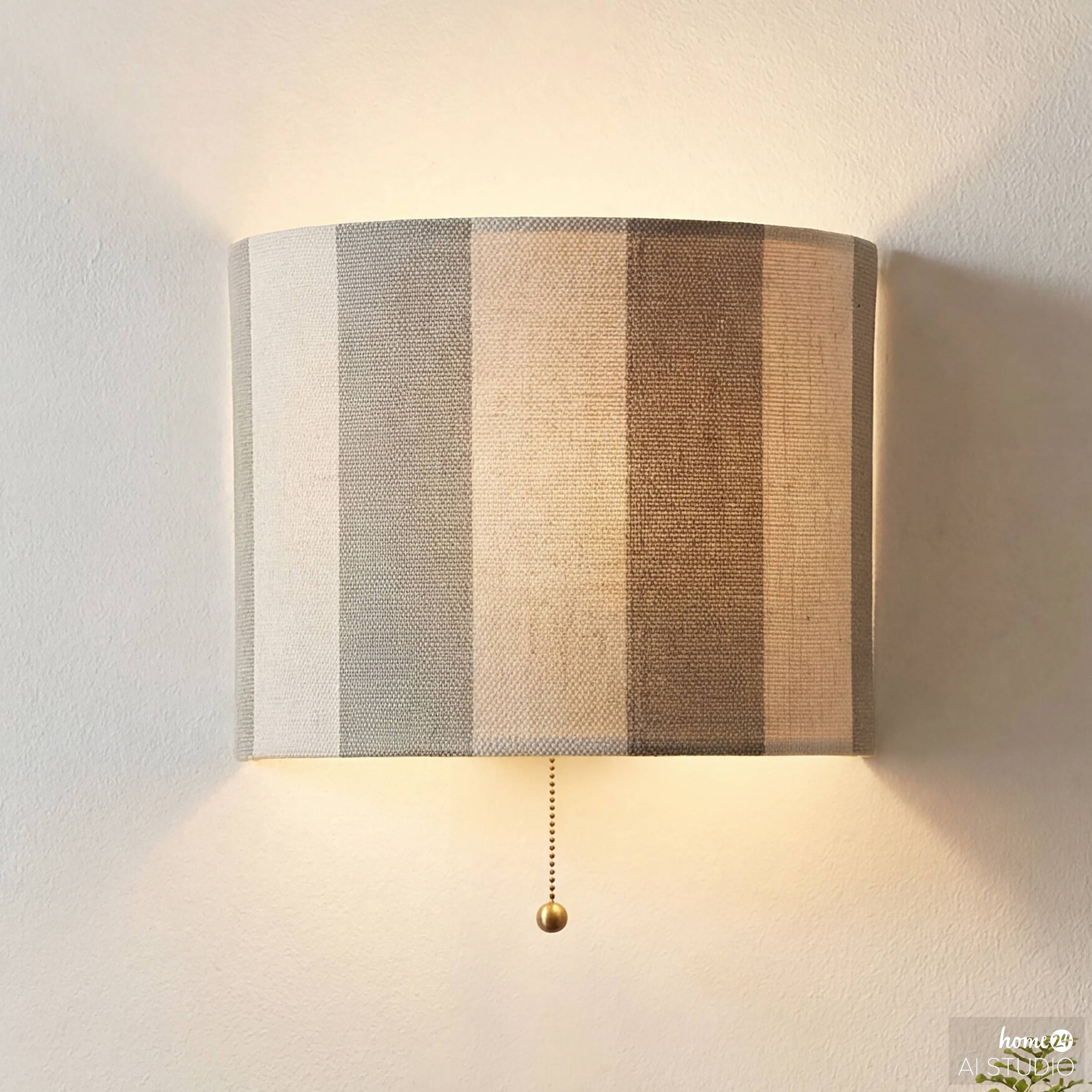 Wandleuchte Nuvio 1-Flammig Eisen Leinen Beige