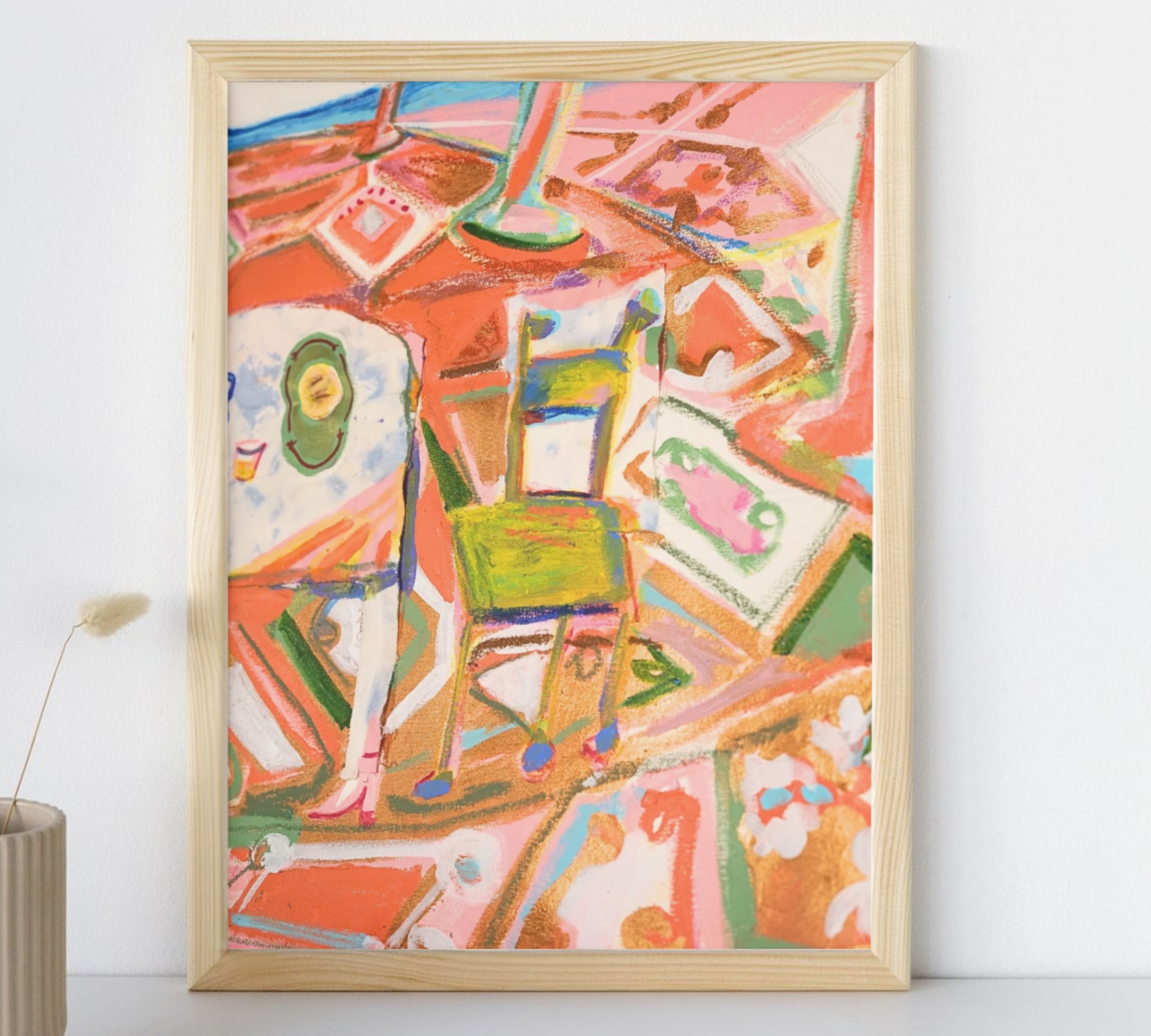 Il Tavolo con arepa hallway Art printMulticolor