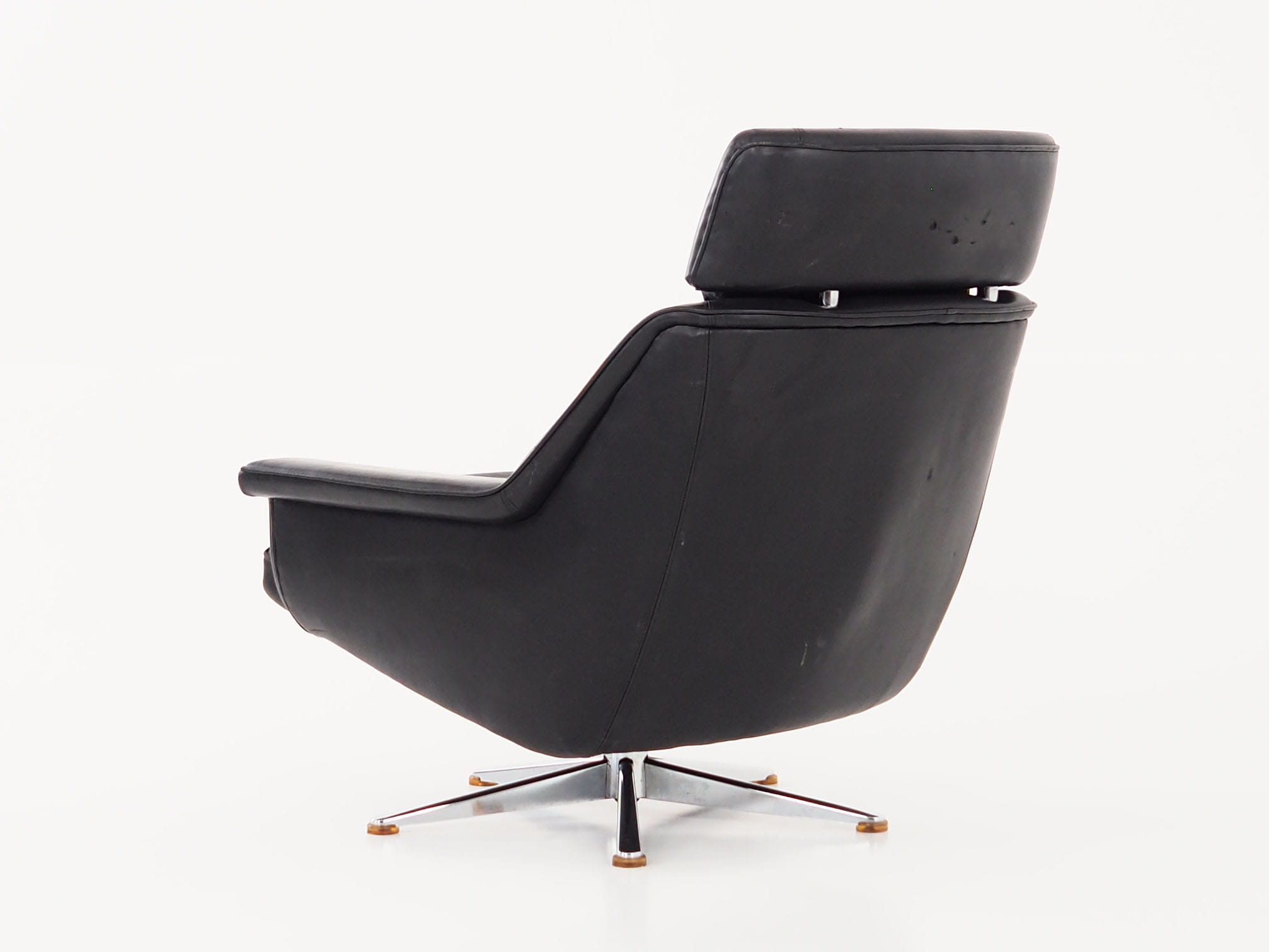 Vintage office chair leather black 1970s