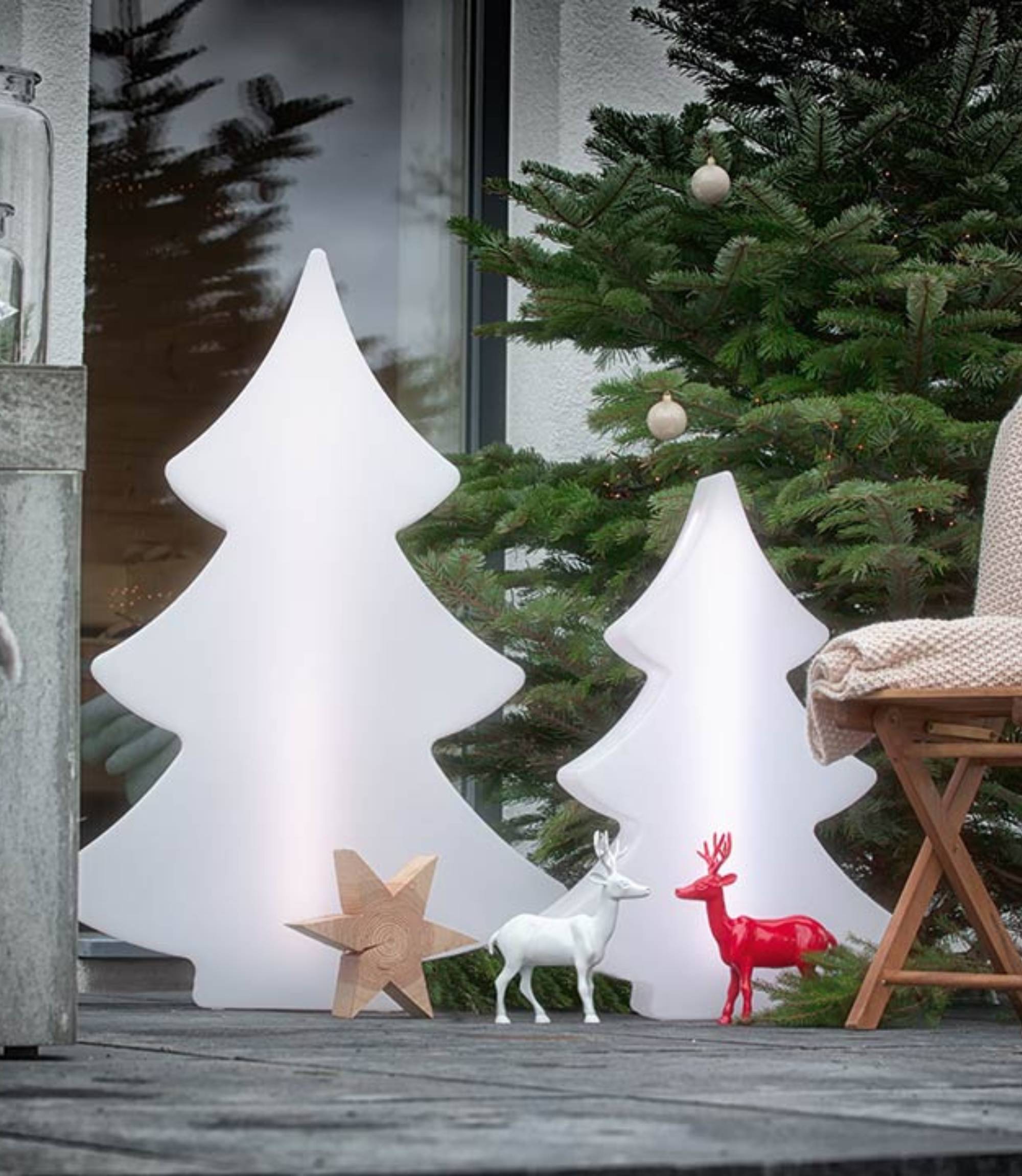2x Weihnachtsbaumleuchten 78 & 113 cm Led Fernbedienung