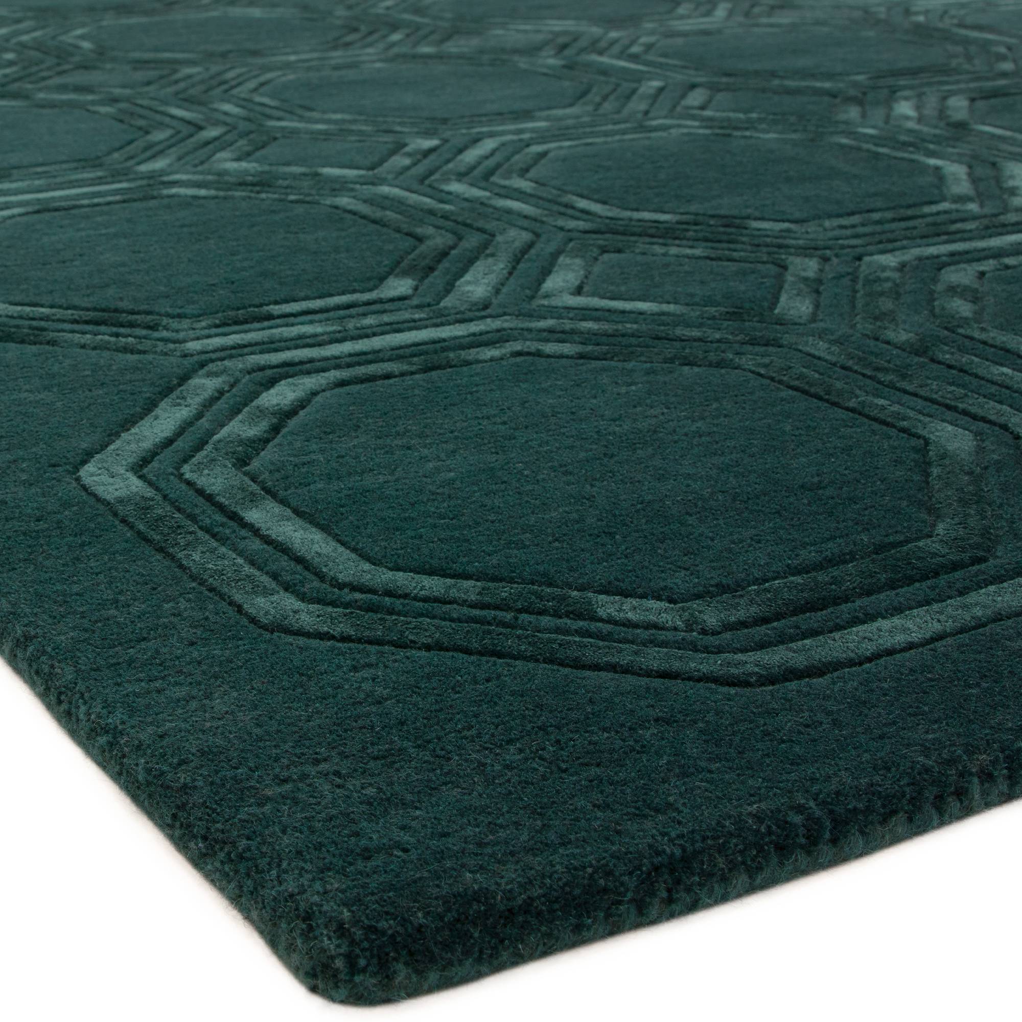 Nexus Fine Lines Teppich Petrol Wolle 200x290cm