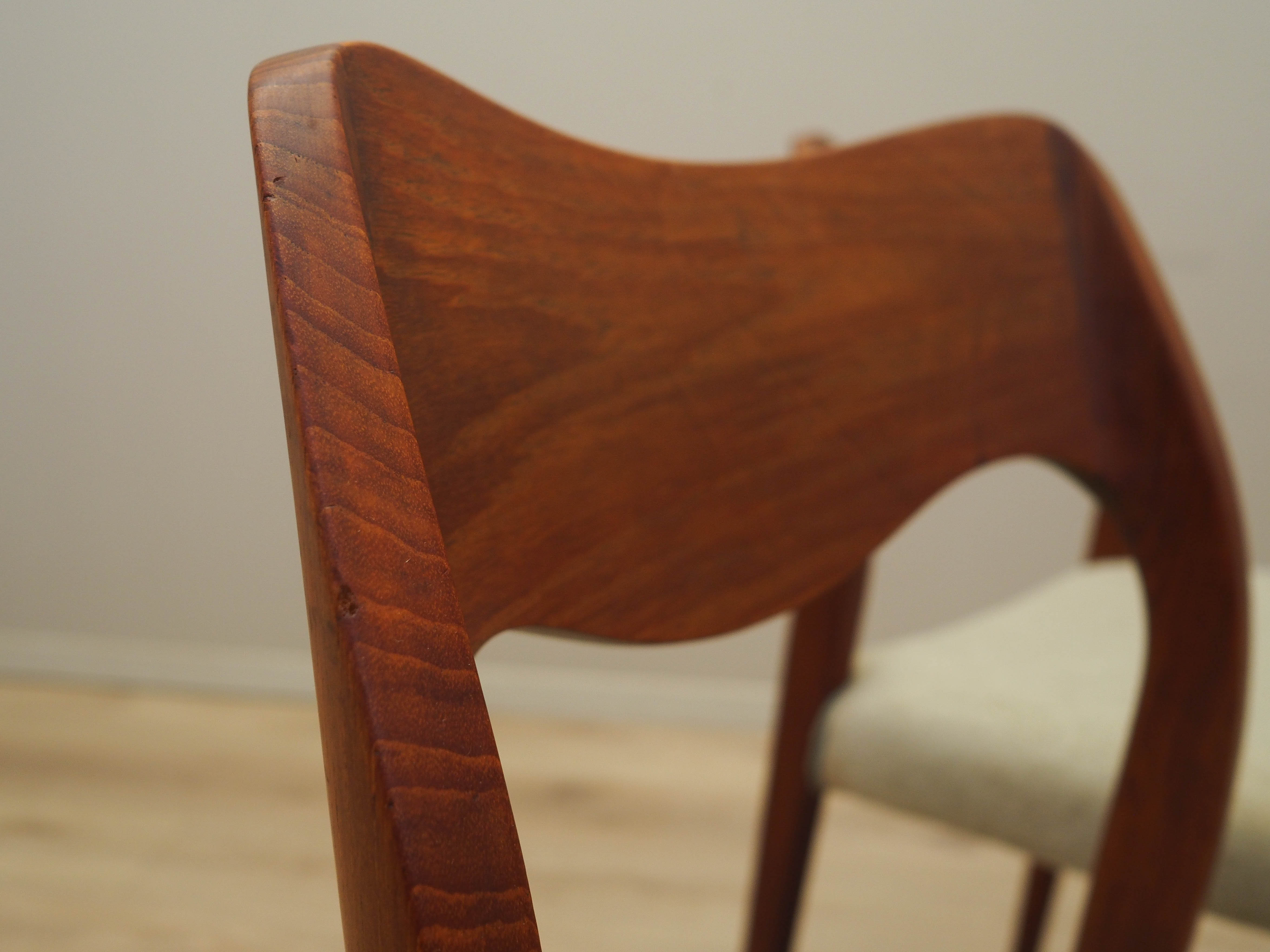 Teak wood chair set 4-piece 1960s, Designer: 