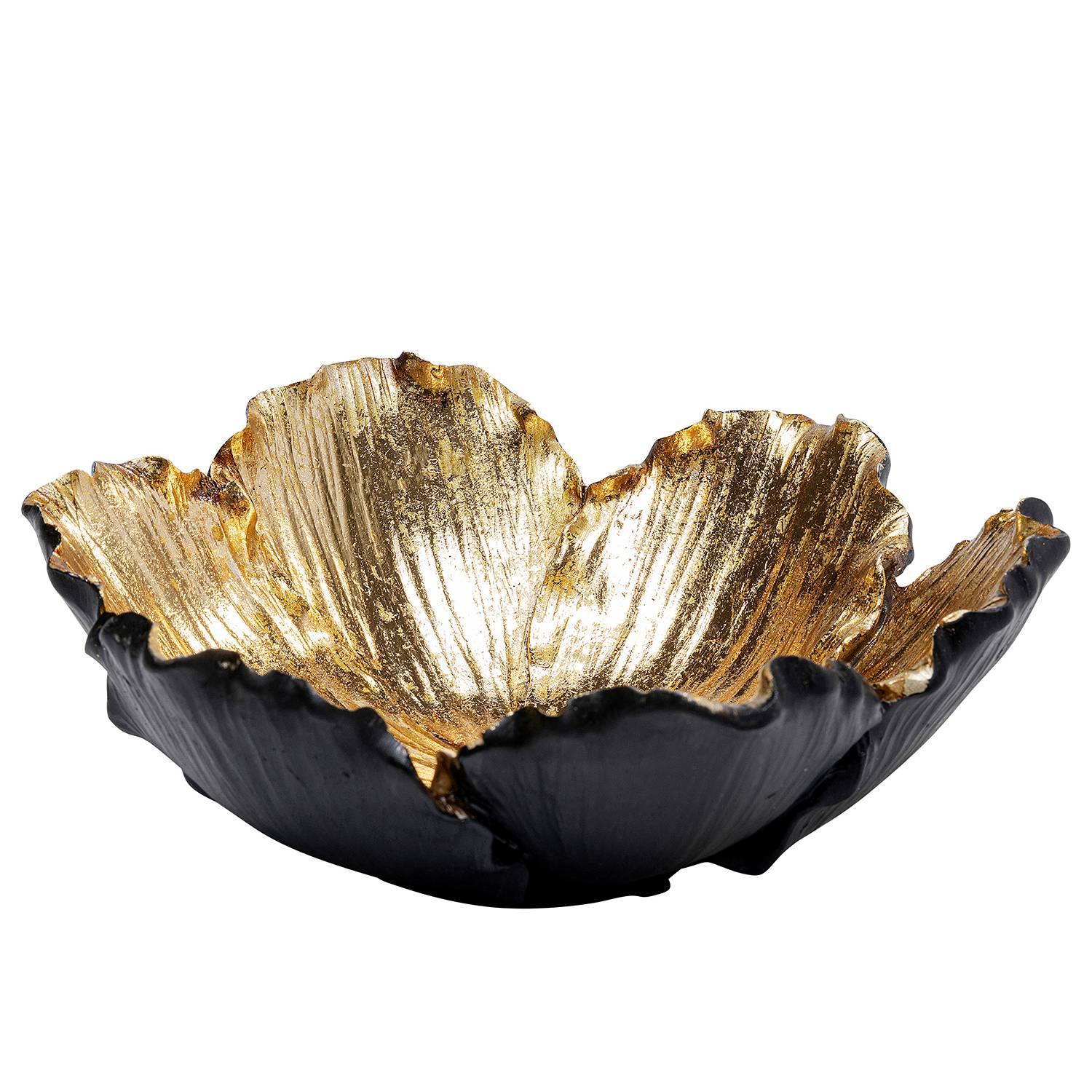 Deko Schale Flower Bloom Schwarz Gold Ø 20 cm