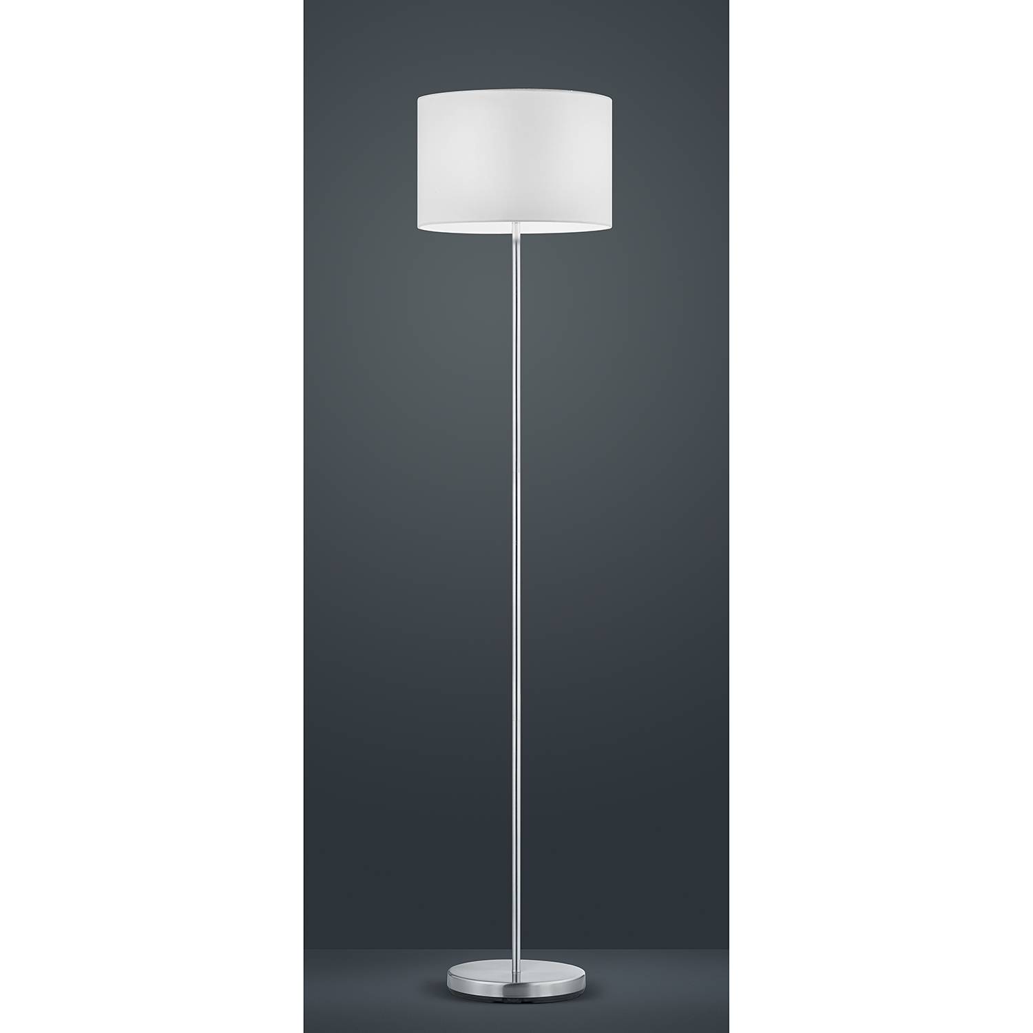 Floor lamp Hotel 1-light mixed fabric nickel white