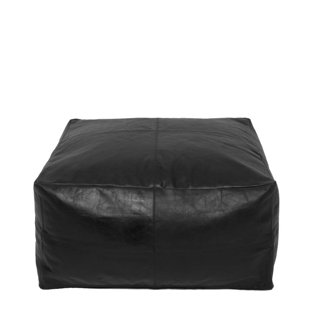 Hocker Leder Schwarz