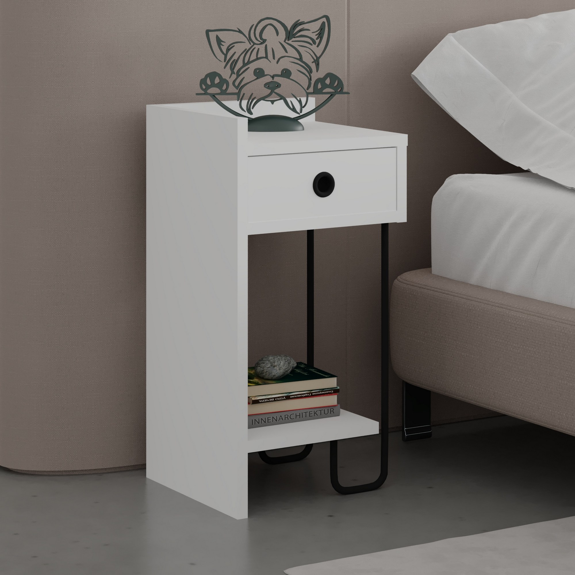 Sirius Bedside Table Left White