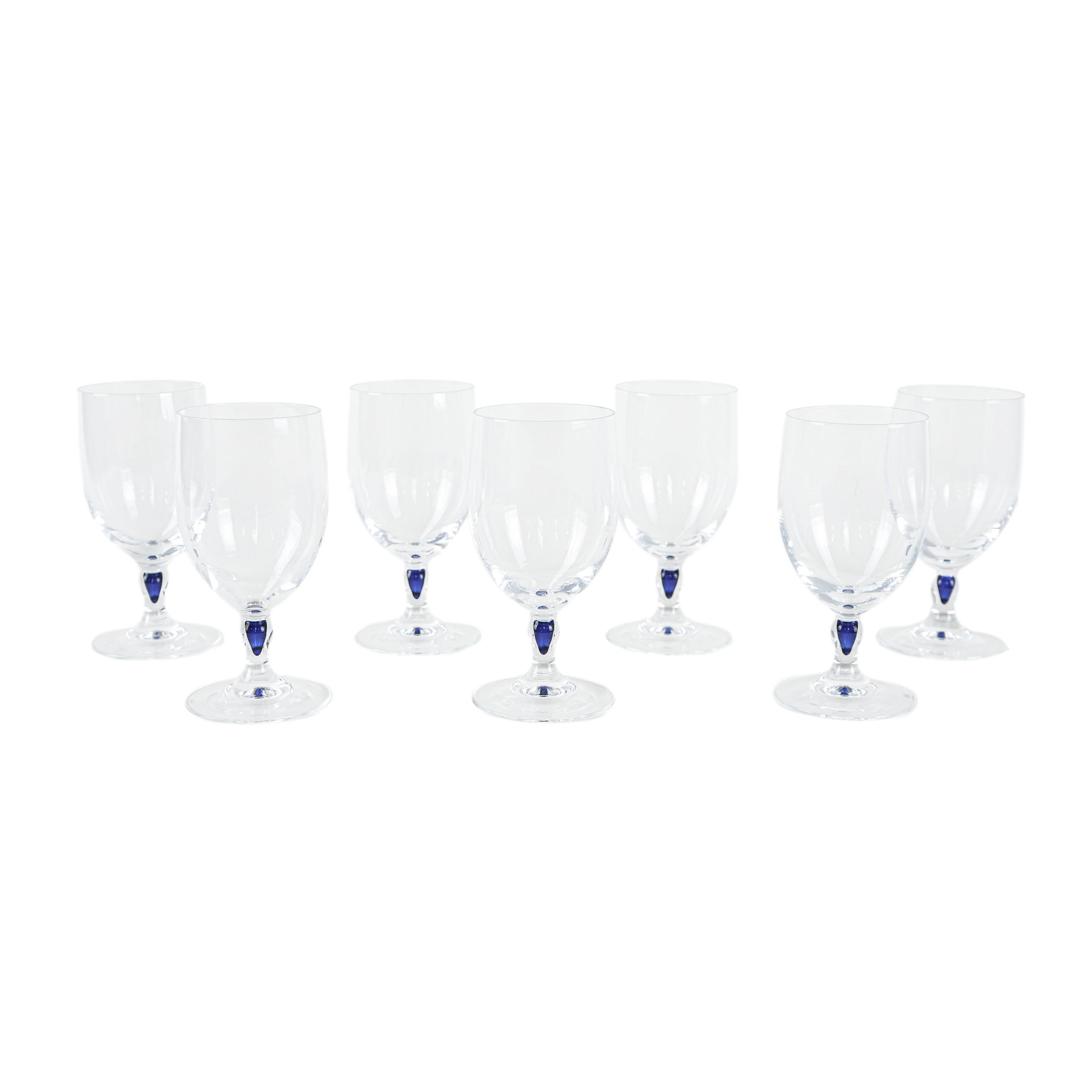 Set Venise Saphir Glasses 1970s Cristal d'Arques