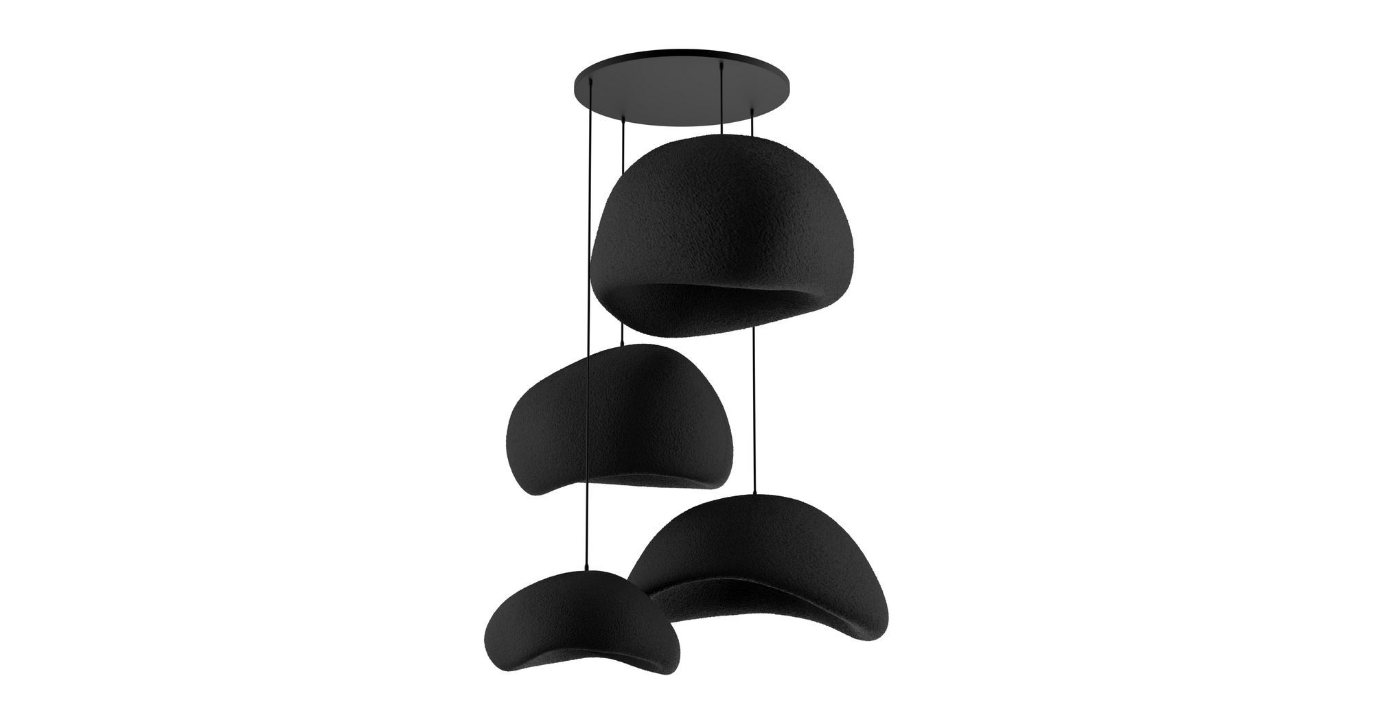 4-Flammig Wabi Sabi Sabi Glows Pendelleuchte Schwarz