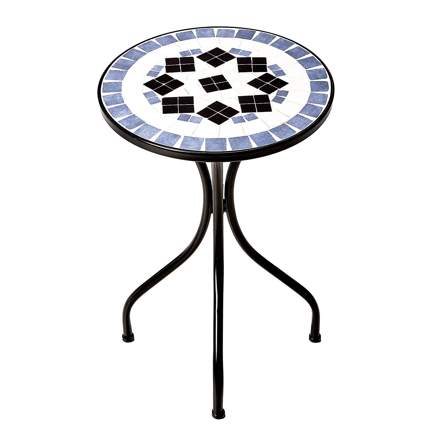 Side table PALAZZO iron ceramic light blue