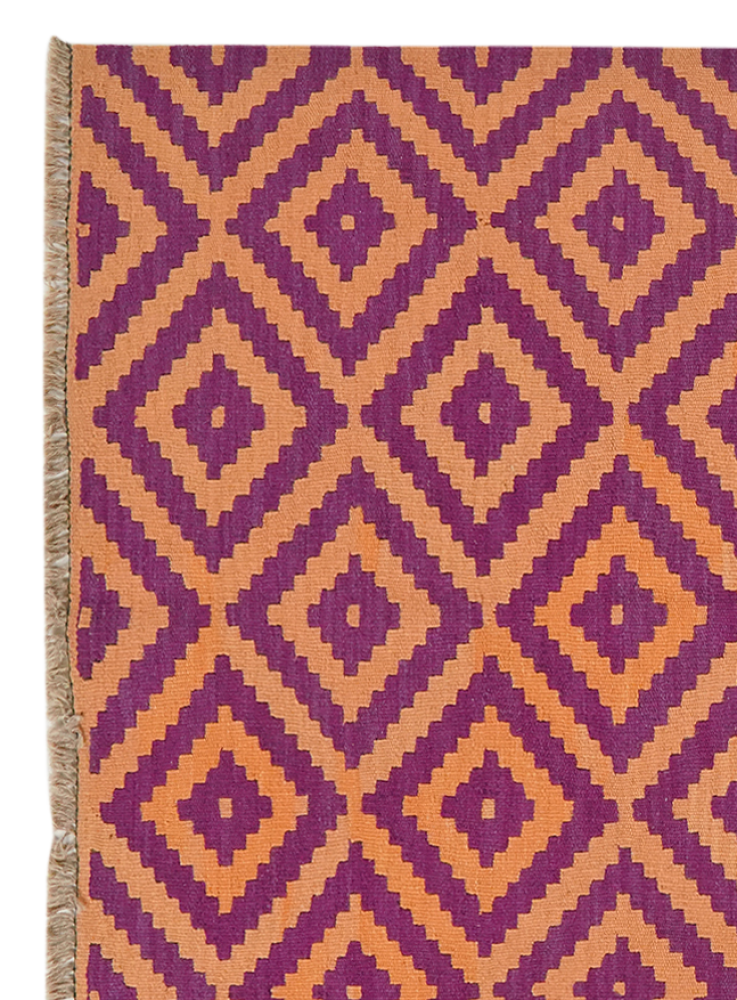 Kelim Gashgai Teppich Wolle Lila