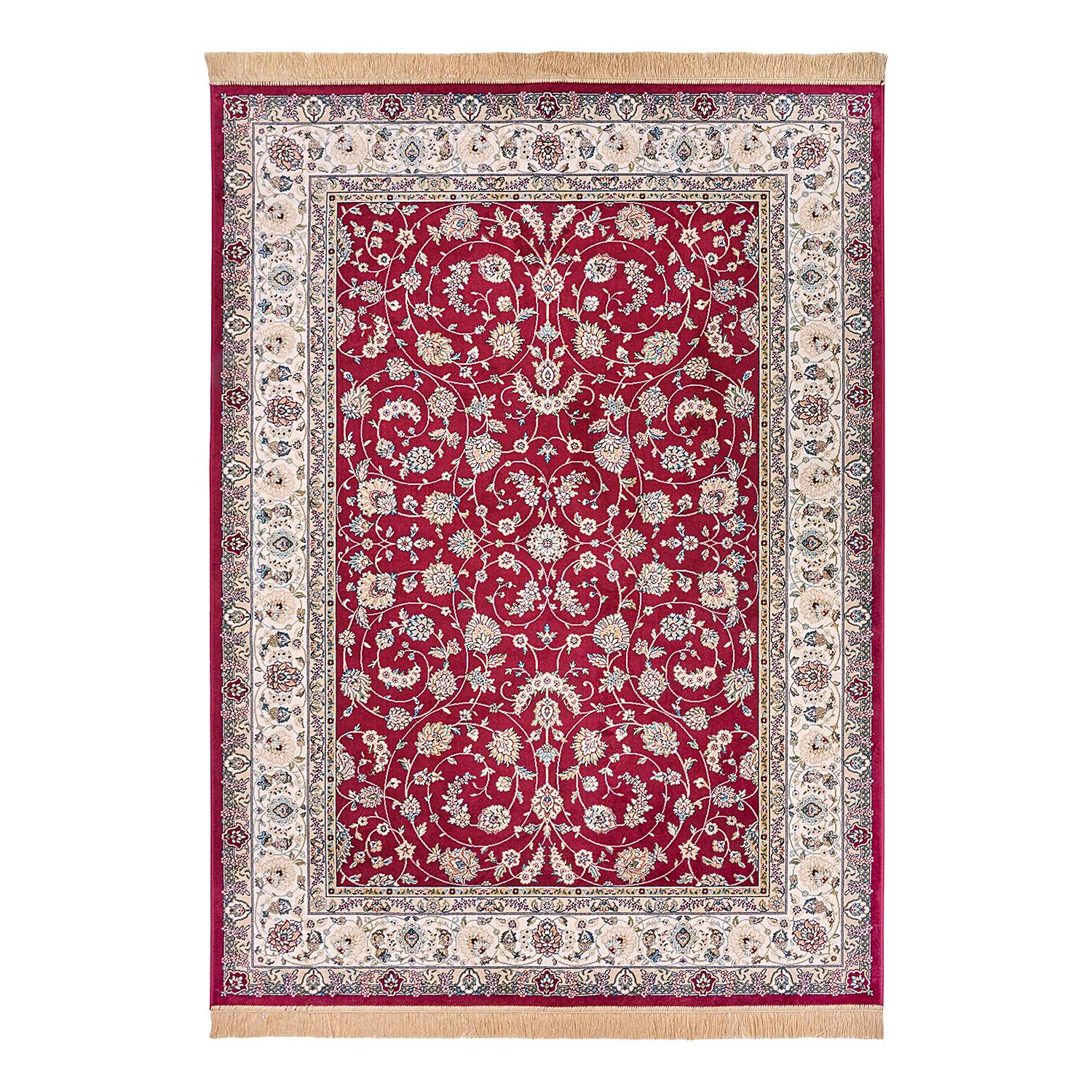 Djamila Kurzflorteppich Baumwolle Rot 95 x 140 cm