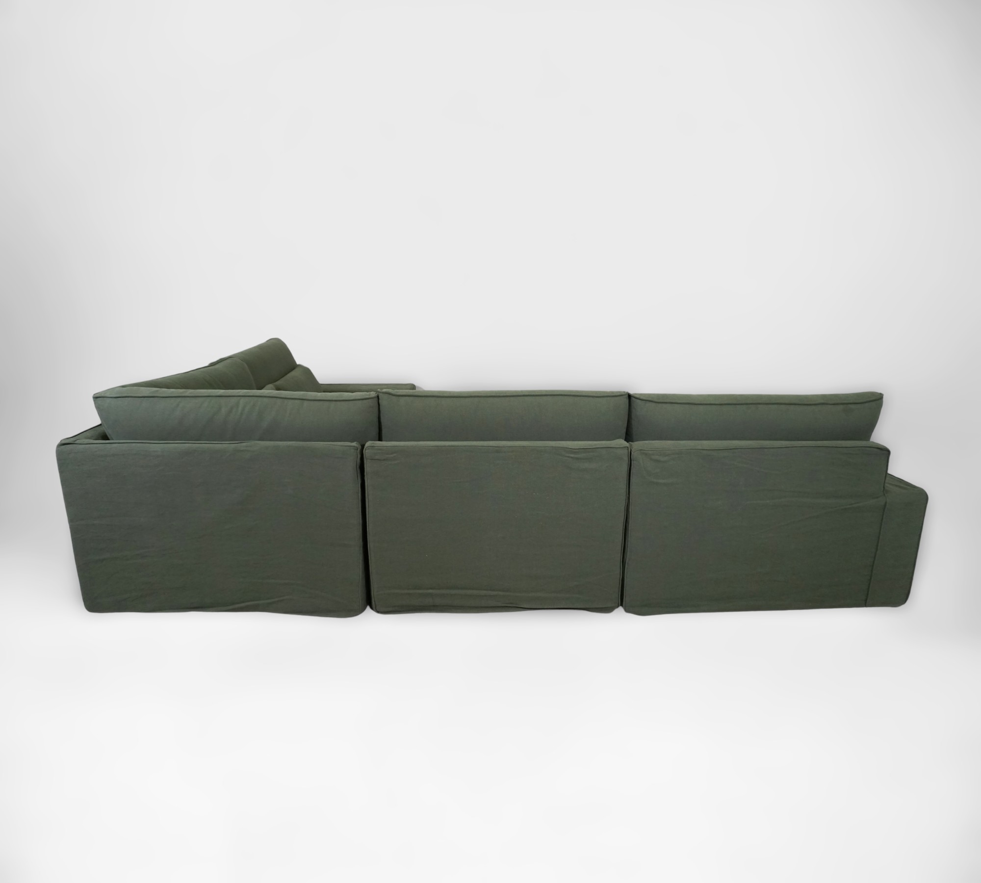 Trent Ecksofa Baumwolle Leinen Olive