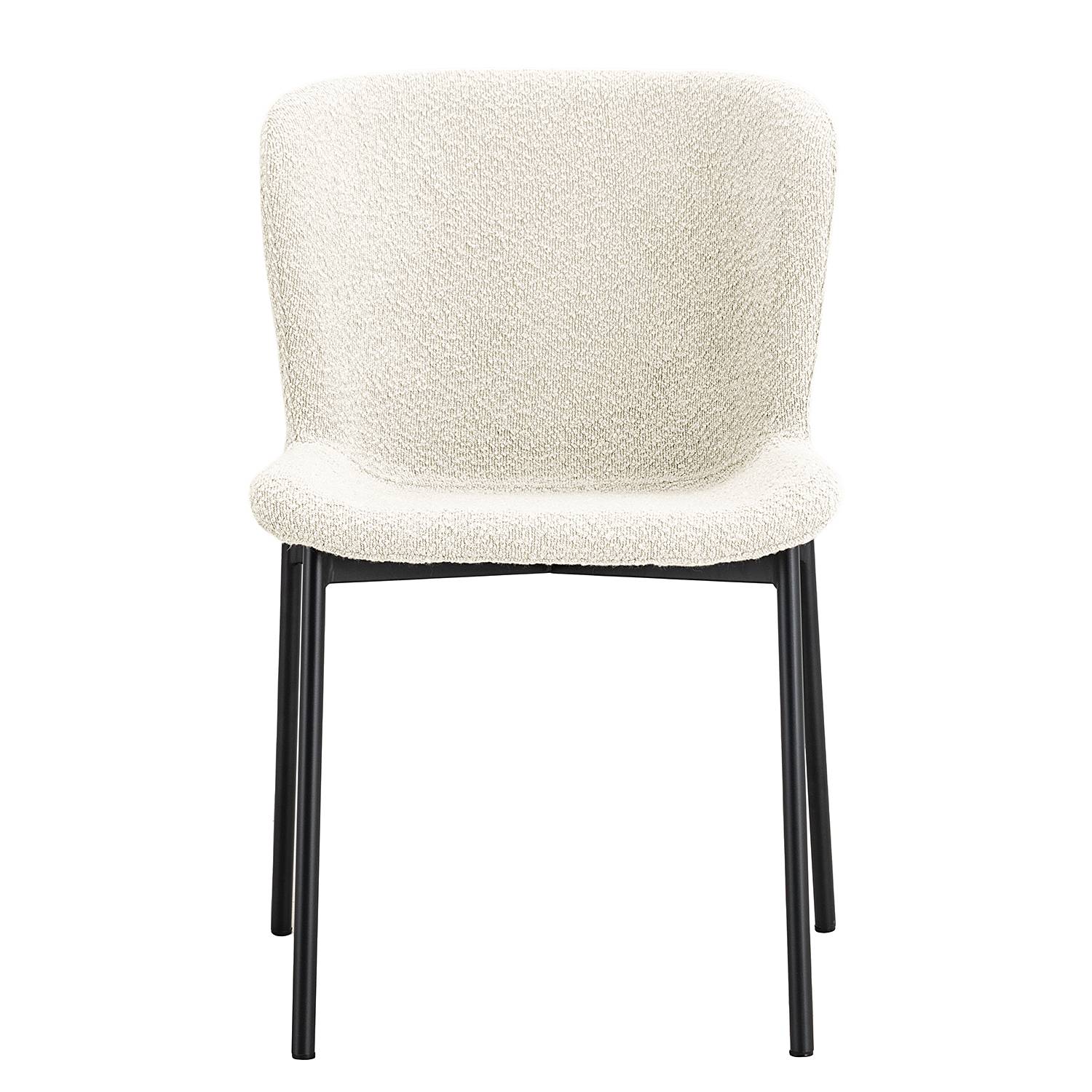 Upholstered chair MOUZON Set of 2 Bouclé Cream Black