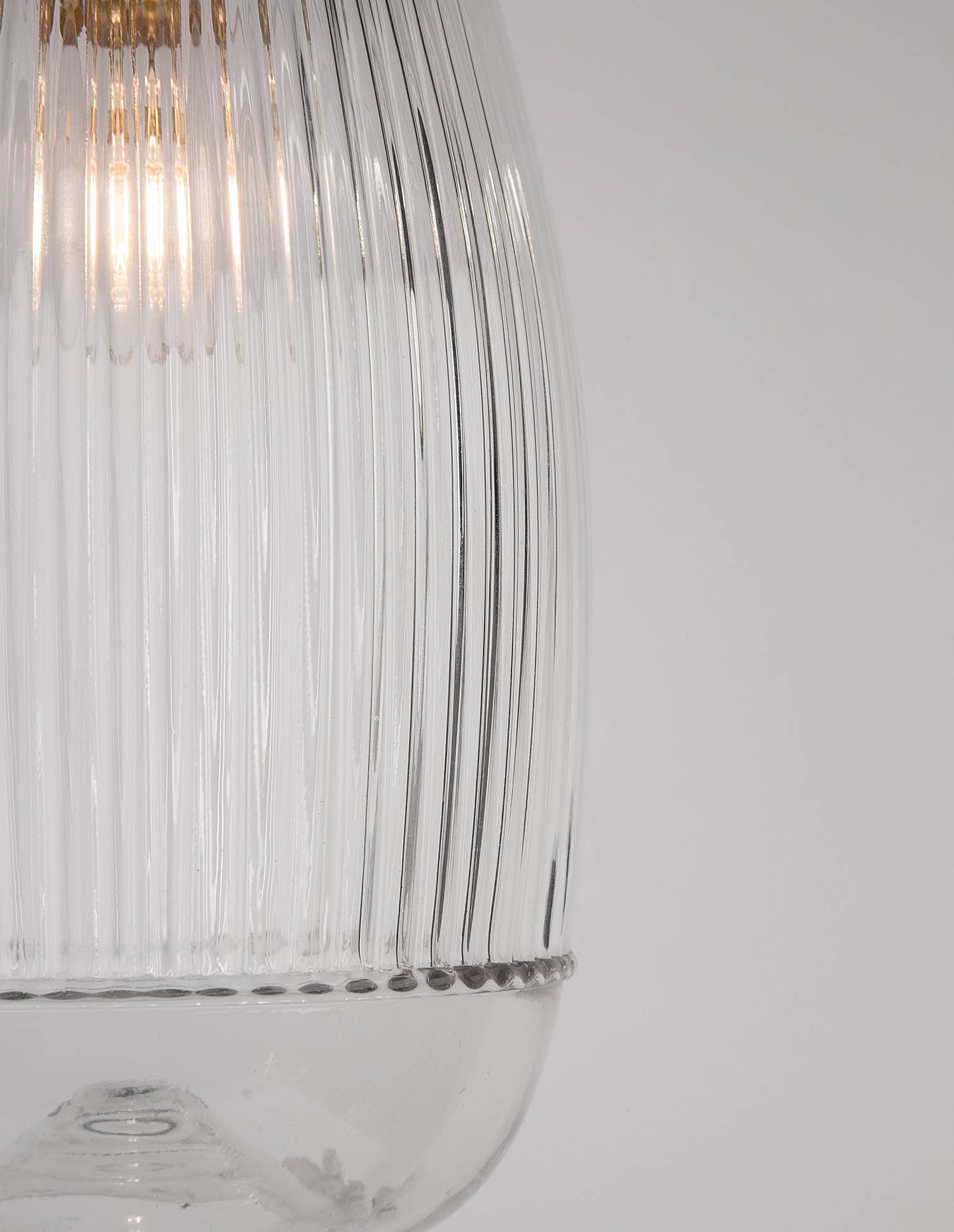 Mond Typ A Pendelleuchte Klarglas Aluminium 1-flammig
