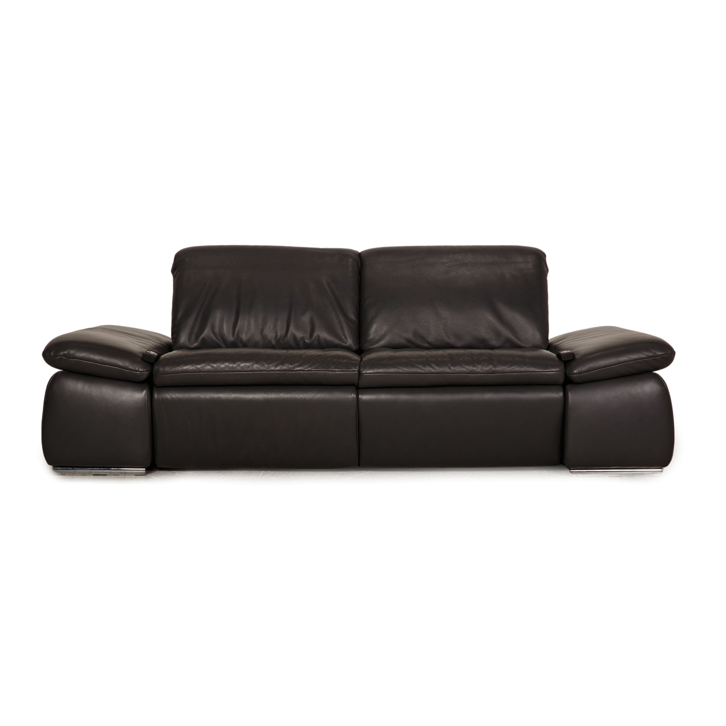 Evento Sofa 2-Sitzer Leder Grau Relaxfunktion