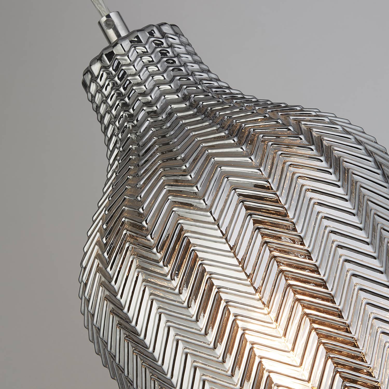 Pendelleuchte Chevron Silber 