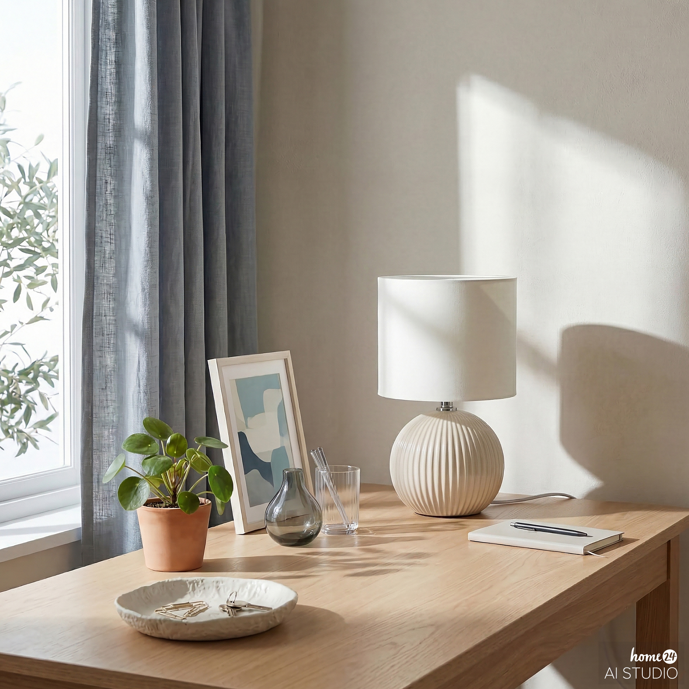 Table lamp Uvaro 1-light terry cloth ceramic