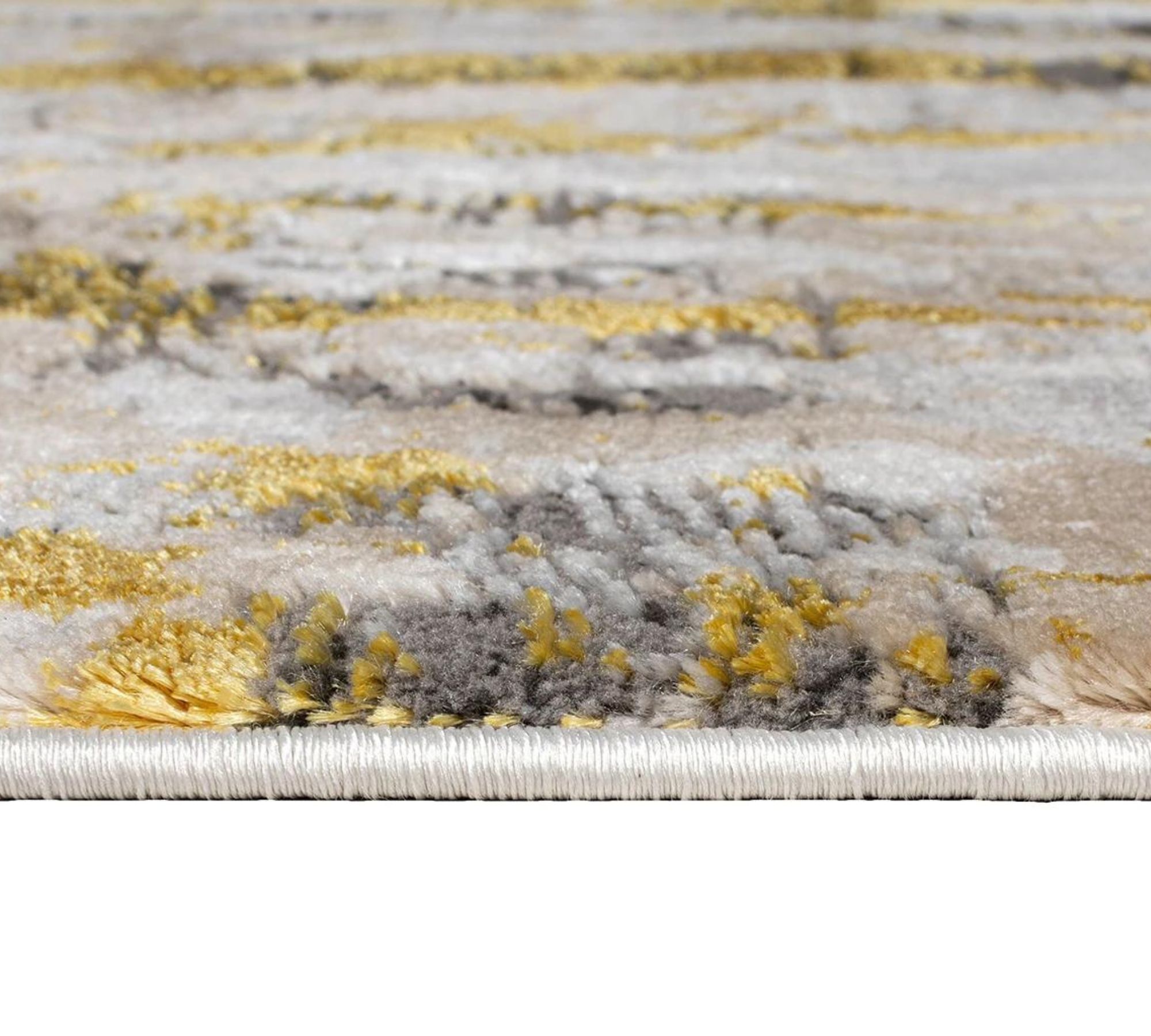 Kurzflorteppich Kunstfaser Gold 116 x 170 cm