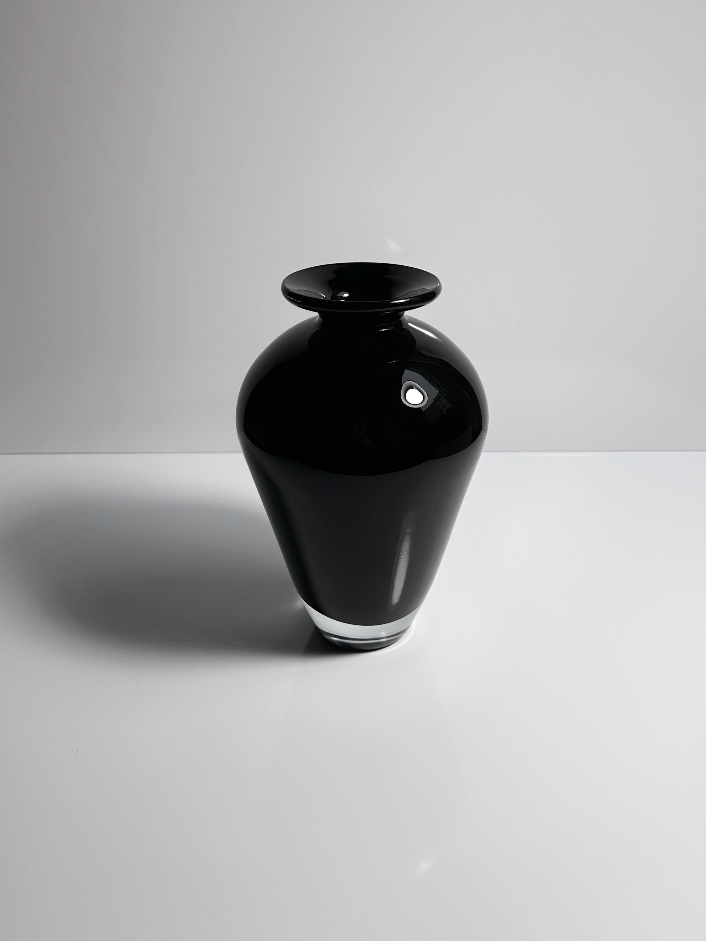 Vintage Vase Muranoglas Schwarz 1950er Jahre