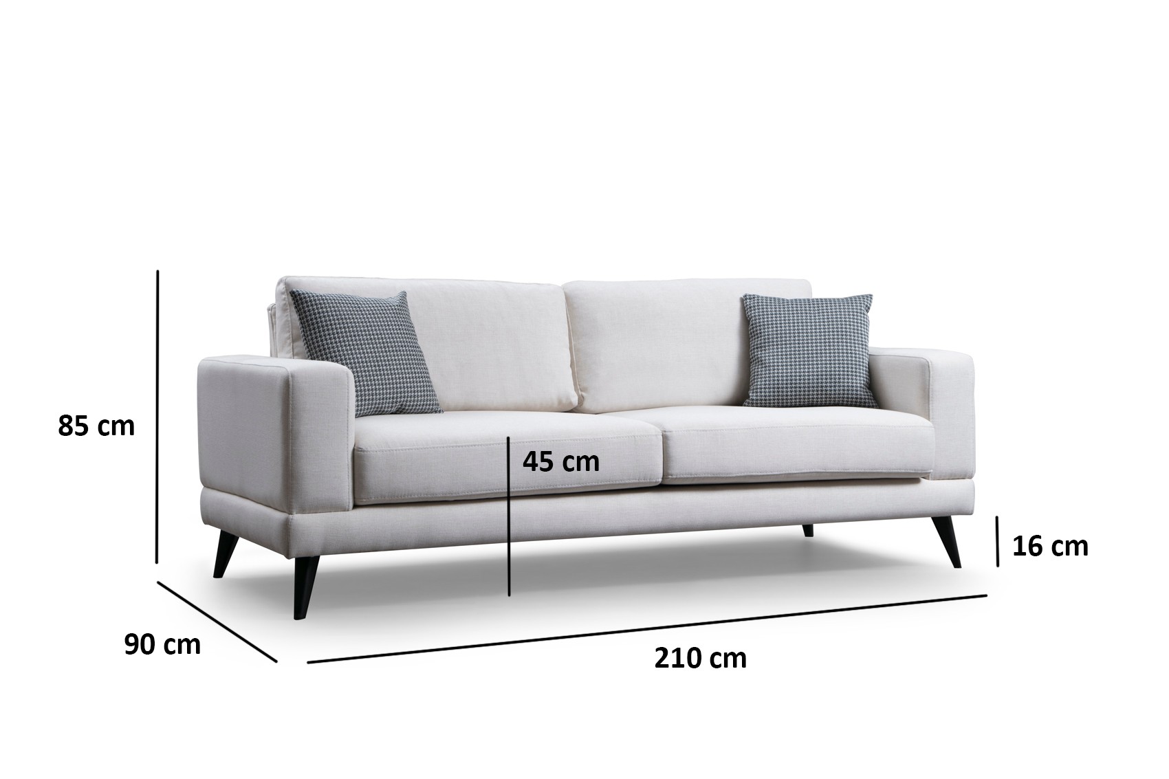 Nordic 3-Sitzer Sofa Beige