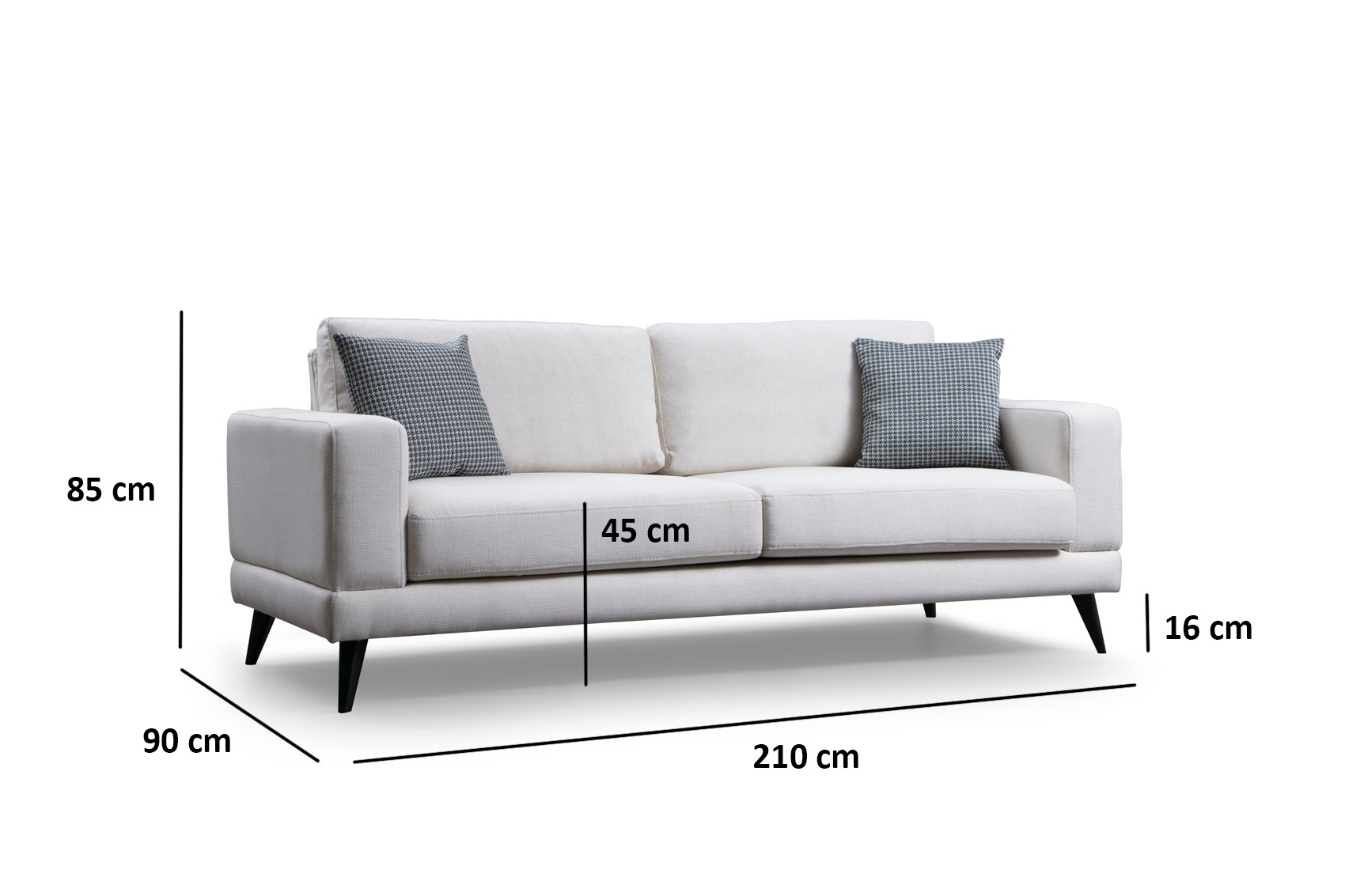 Nordic 3-Seater Sofa Beige