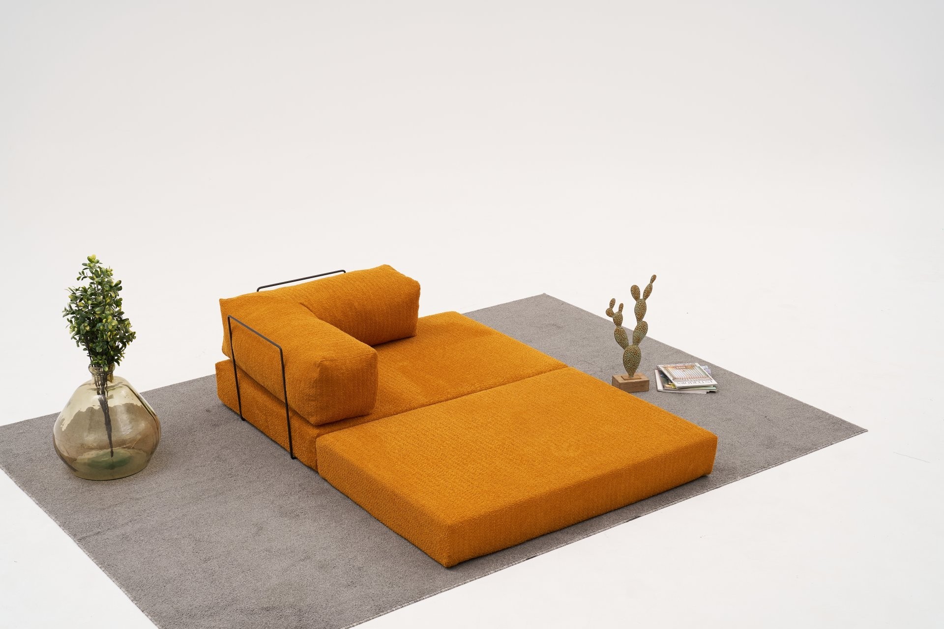 Comfort Schlafsofa Récamiere Rechts Orange