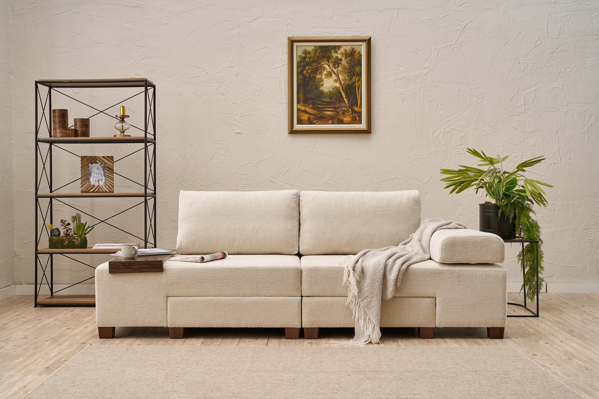 Perenna Sofa 3-Sitzer Chenille Creme