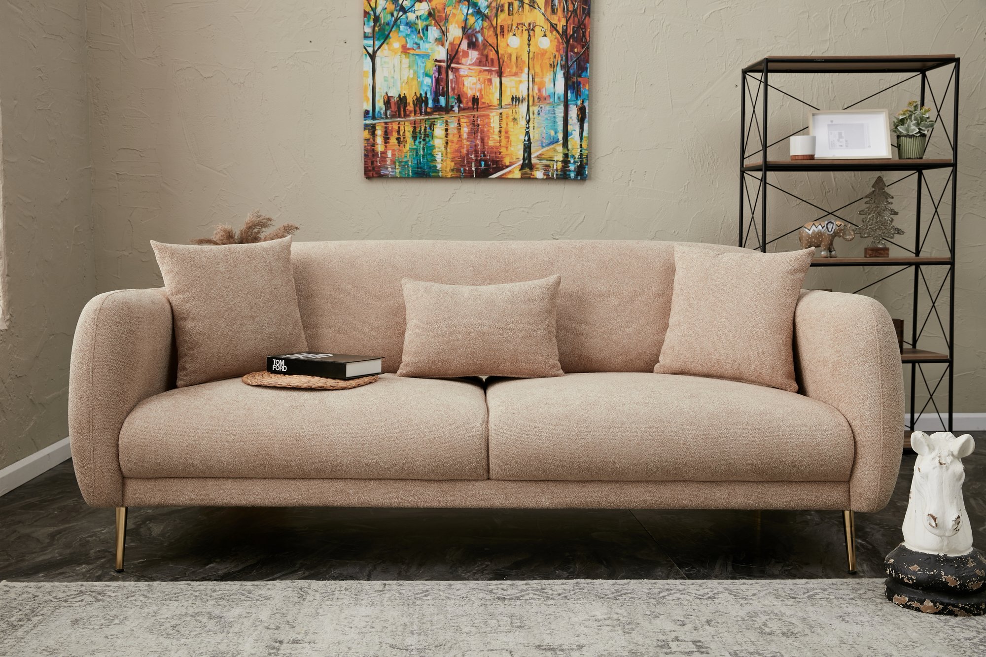 Simena Sofa 3-Sitzer Beige