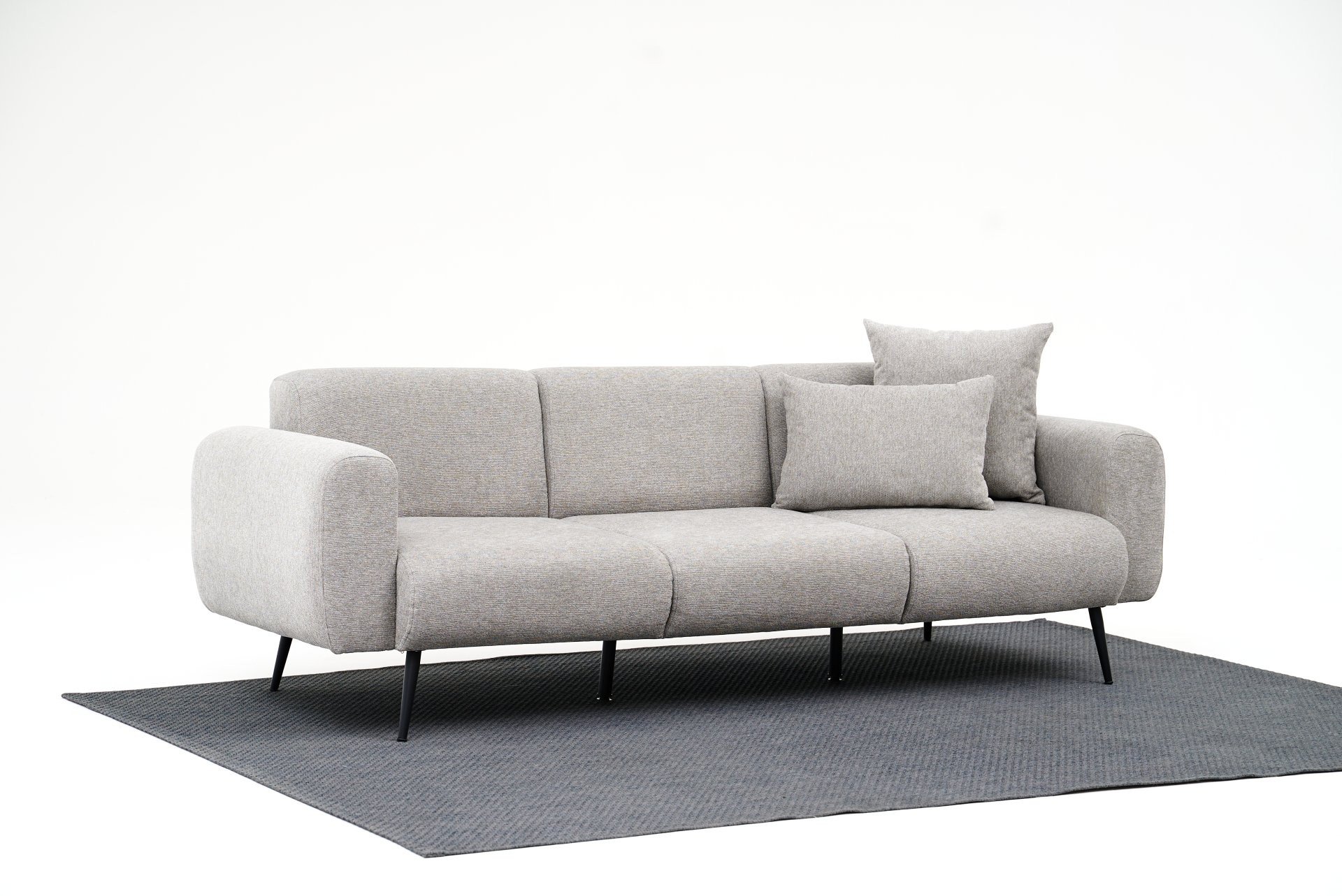 Side Sofa 3-Sitzer Hellgrau