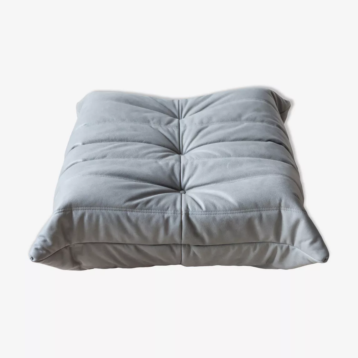 Togo Ottoman Madras Leather Ash Grey