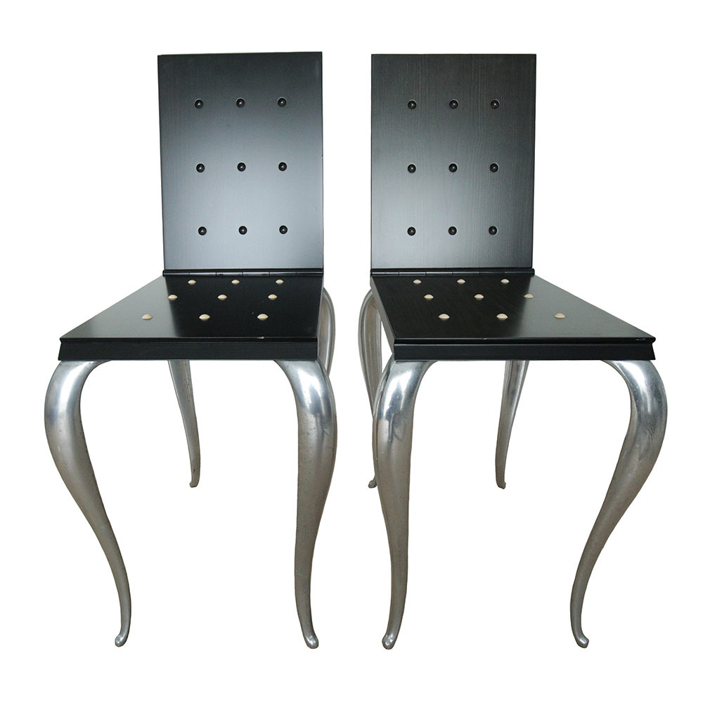 2x Lola Mundo Tischstuhl Philippe Starck Holz Schwarz
