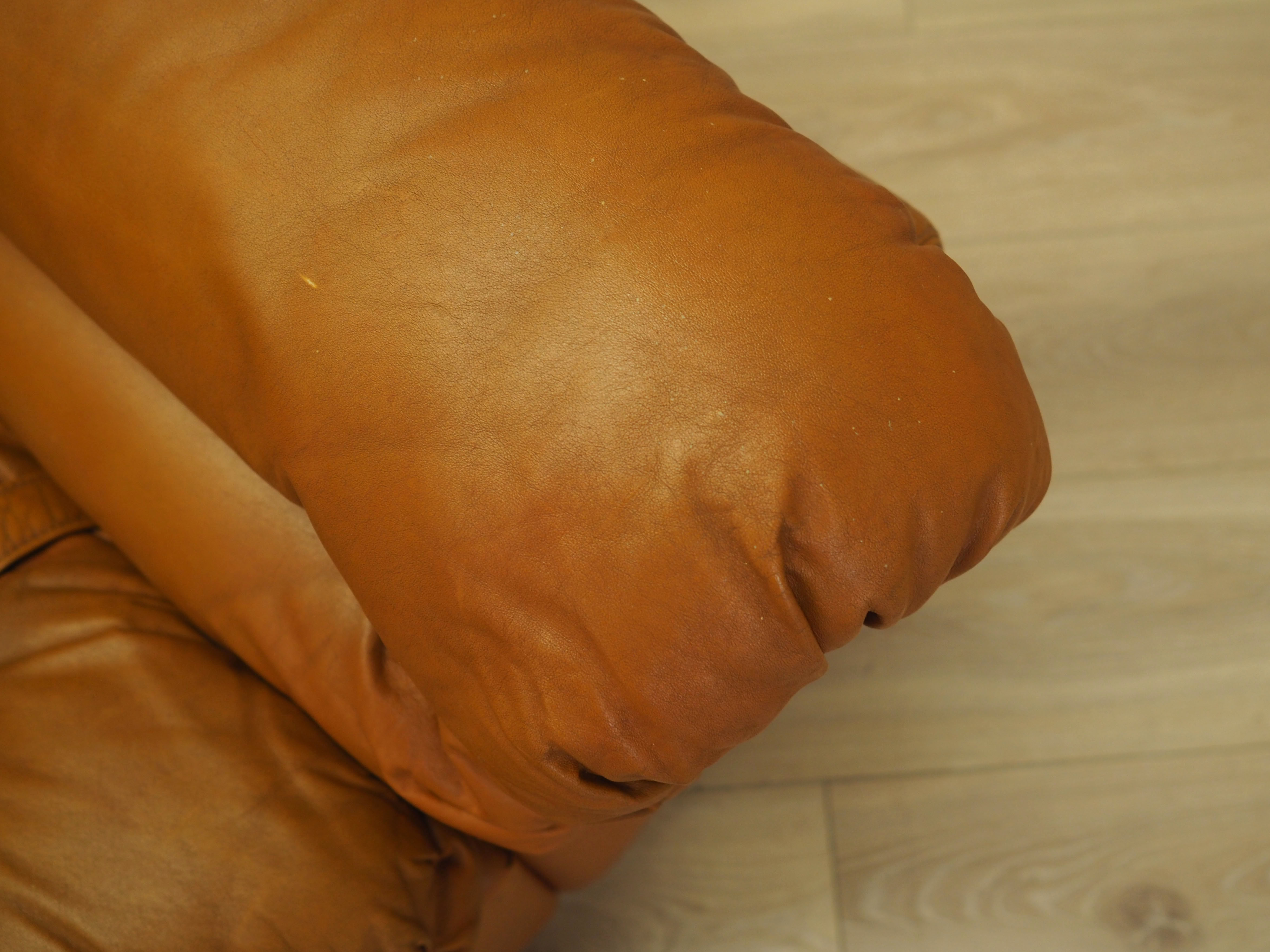 Sofa Leder Braun 1960er Jahre